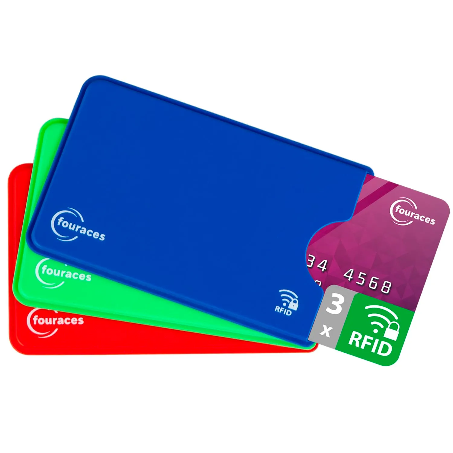 fouraces Porta Tessere Carte di Credito con Protezione RFID, 3 Pezzi - immagine 1