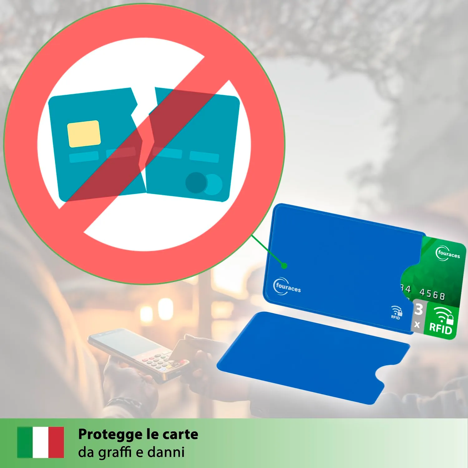 fouraces Porta Tessere Carte di Credito con Protezione RFID, 3 Pezzi - immagine 9