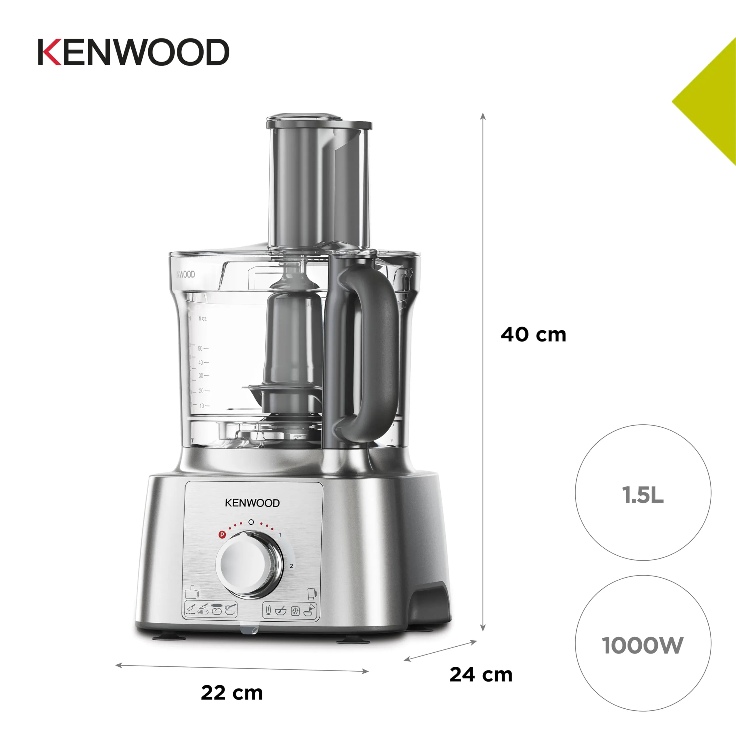 Kenwood MultiPro Express FDP65.590SI Robot da Cucina, 1000 W, Ciotola 3 L, Argento - immagine 5