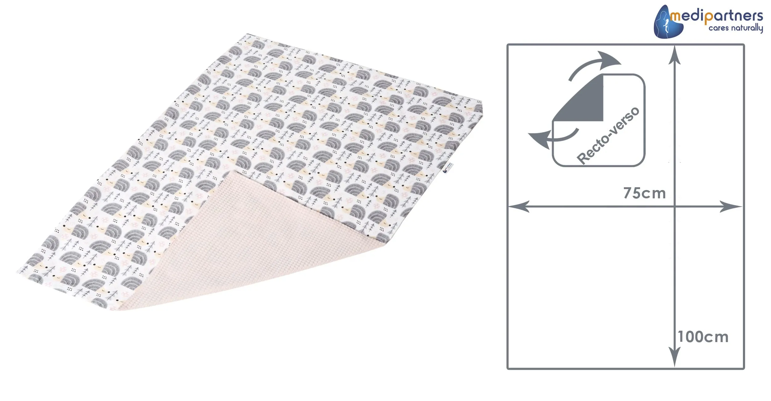 Medi Partners Coperta per Neonato in Cotone Waffle Bifacciale, 75x100cm, Ricci con Rosa Chiaro - immagine 4