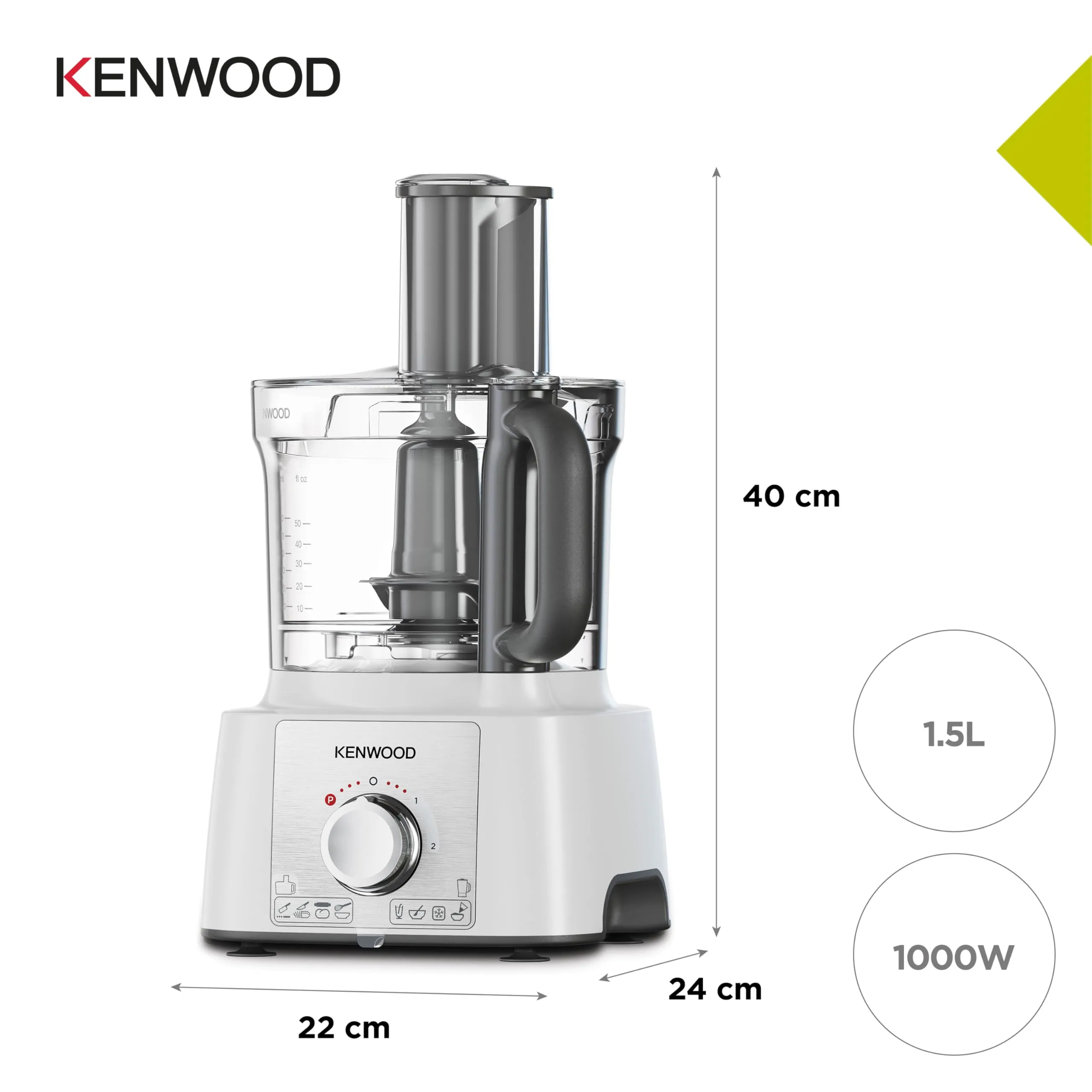 Kenwood MultiPro Express FDP65.450WH Robot da Cucina, 1000 W, Ciotola 3 L, Bianco - immagine 6