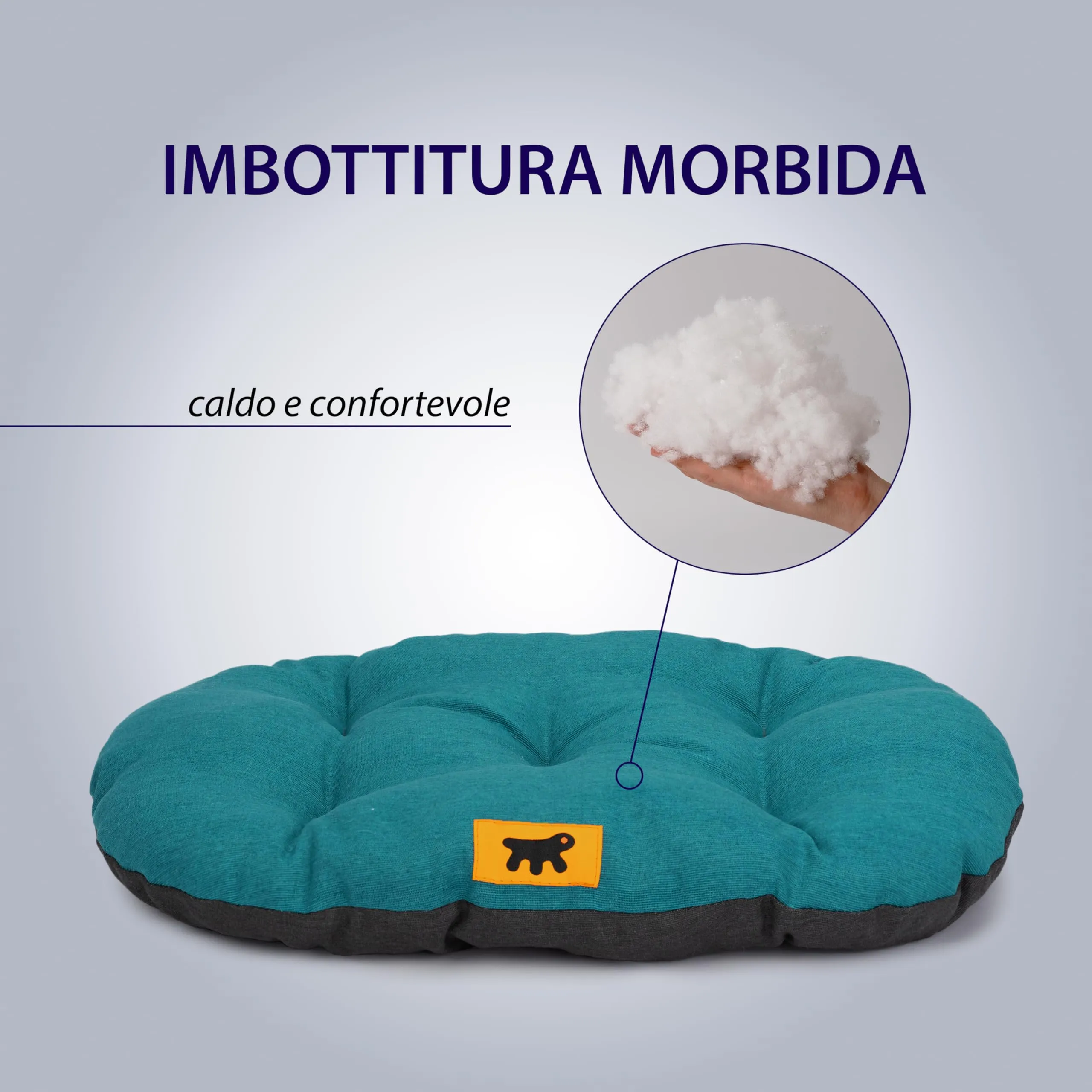 Ferplast Cuccia Cane Relax, Cuscino Lavabile in Cotone, 85 x 55 cm, Turchese - immagine 5