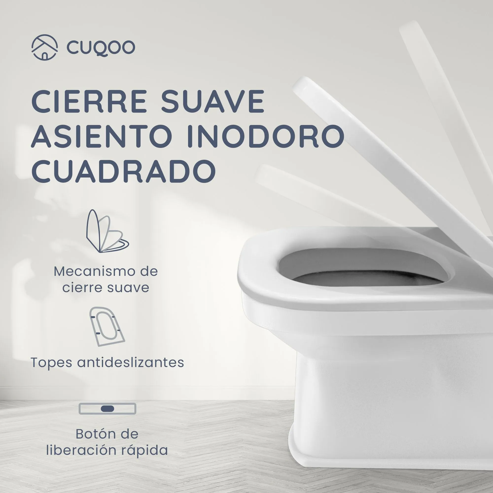 CUQOO Copriwater Universale Quadrato Bianco - immagine 2