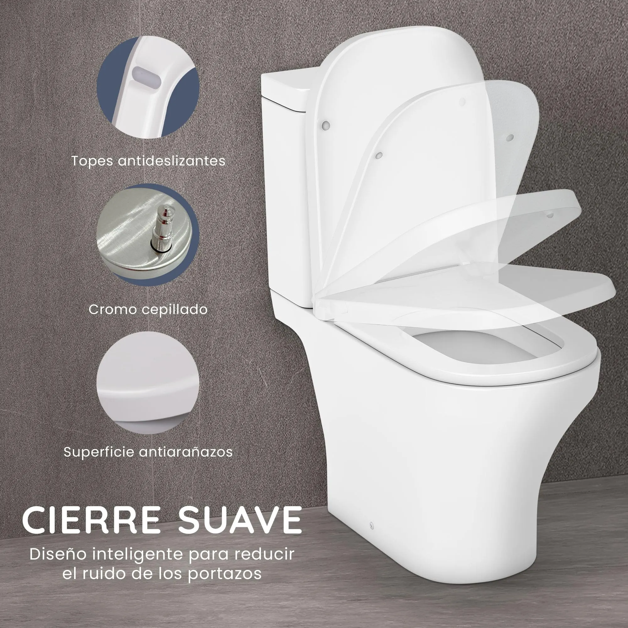 CUQOO Copriwater Universale Quadrato Bianco - immagine 4