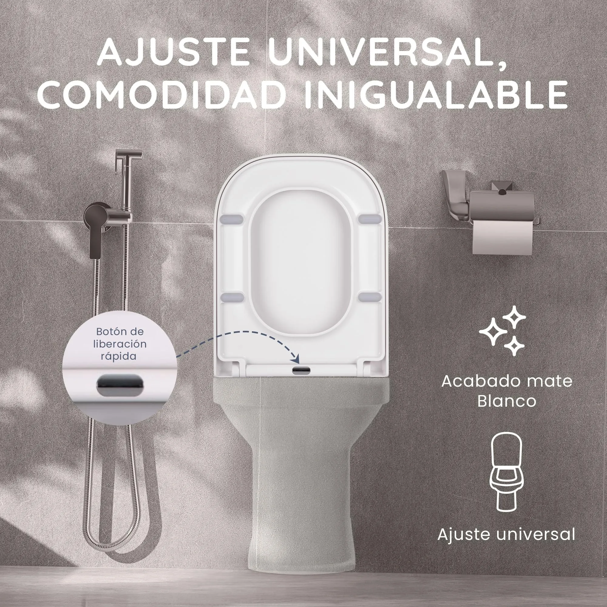 CUQOO Copriwater Universale Quadrato Bianco - immagine 6
