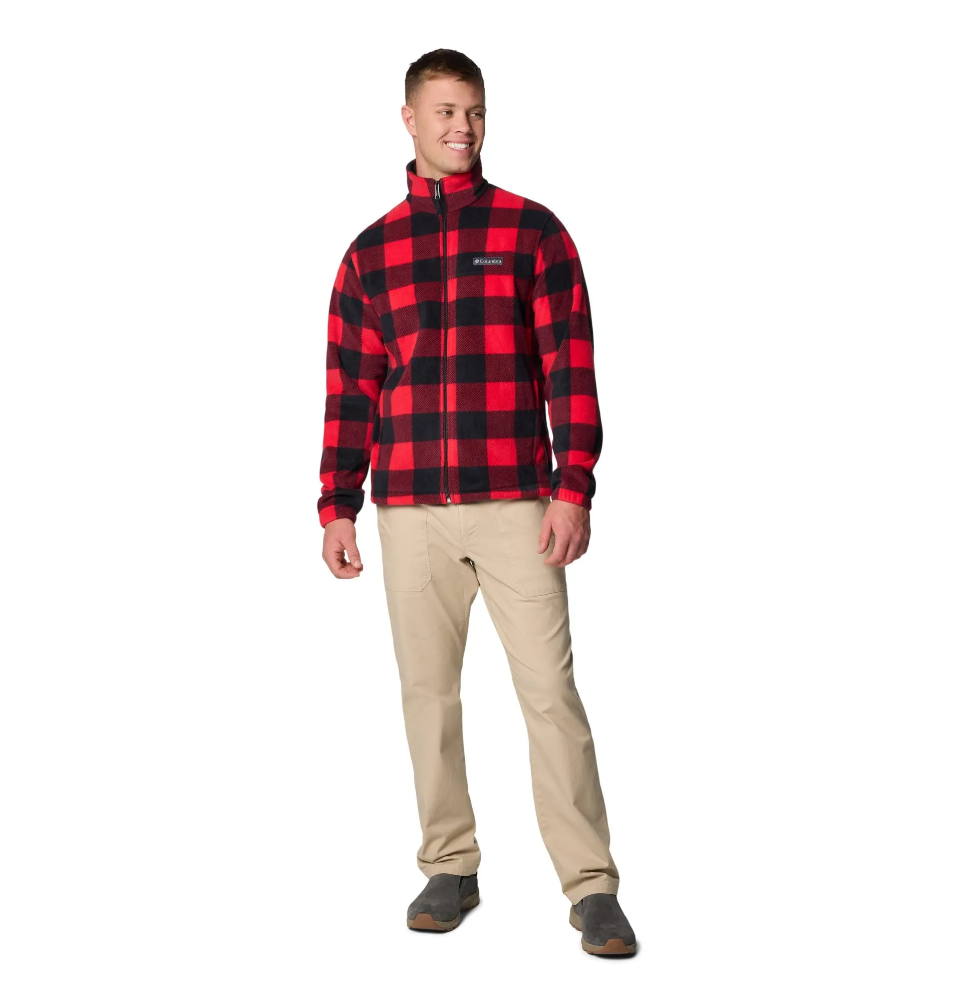 Columbia Steens Mountain Full Zip 2.0 Men's Fleece Jacket, Mountain Red Check Print, XL - immagine 3