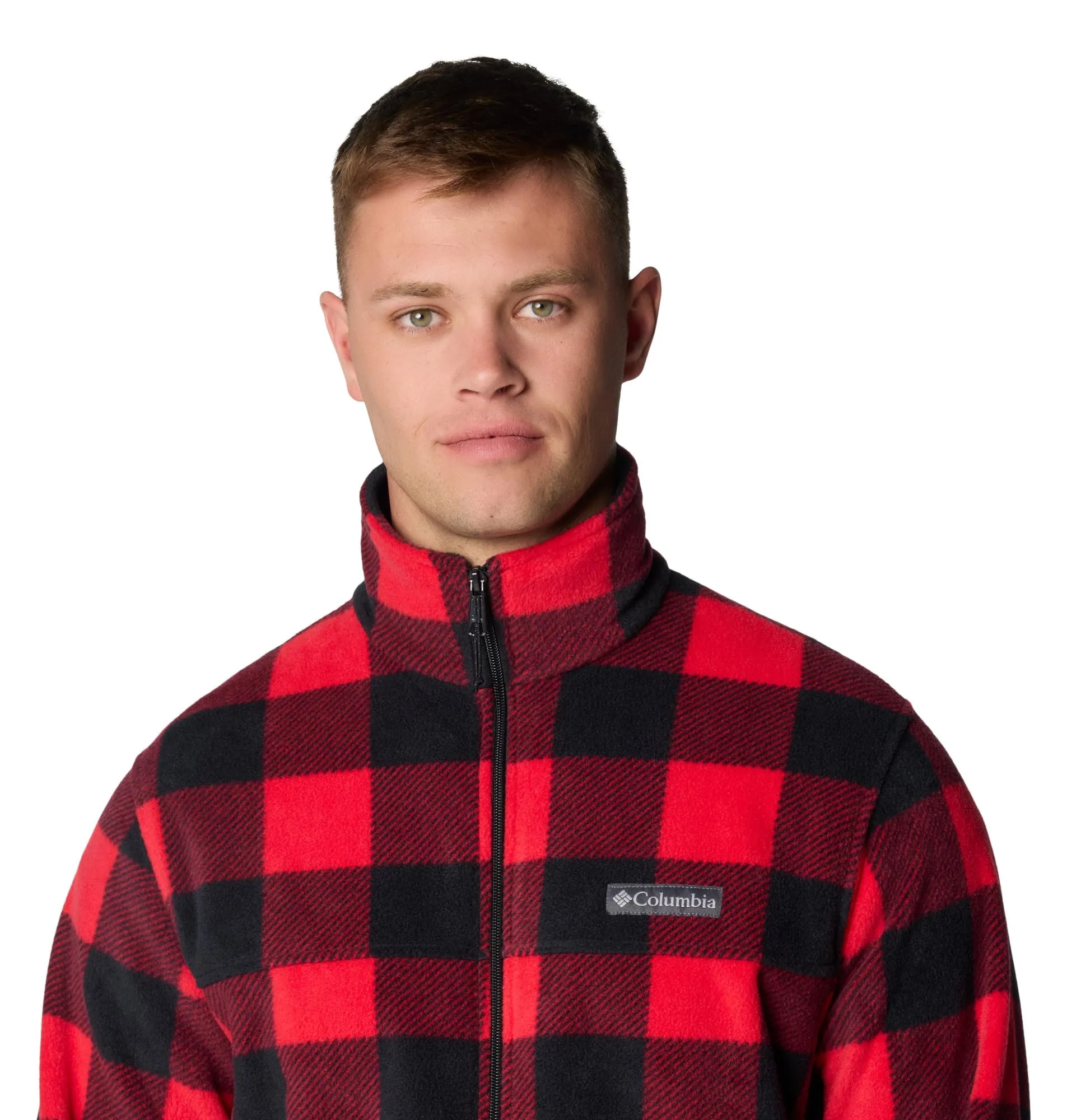 Columbia Steens Mountain Full Zip 2.0 Men's Fleece Jacket, Mountain Red Check Print, XL - immagine 5