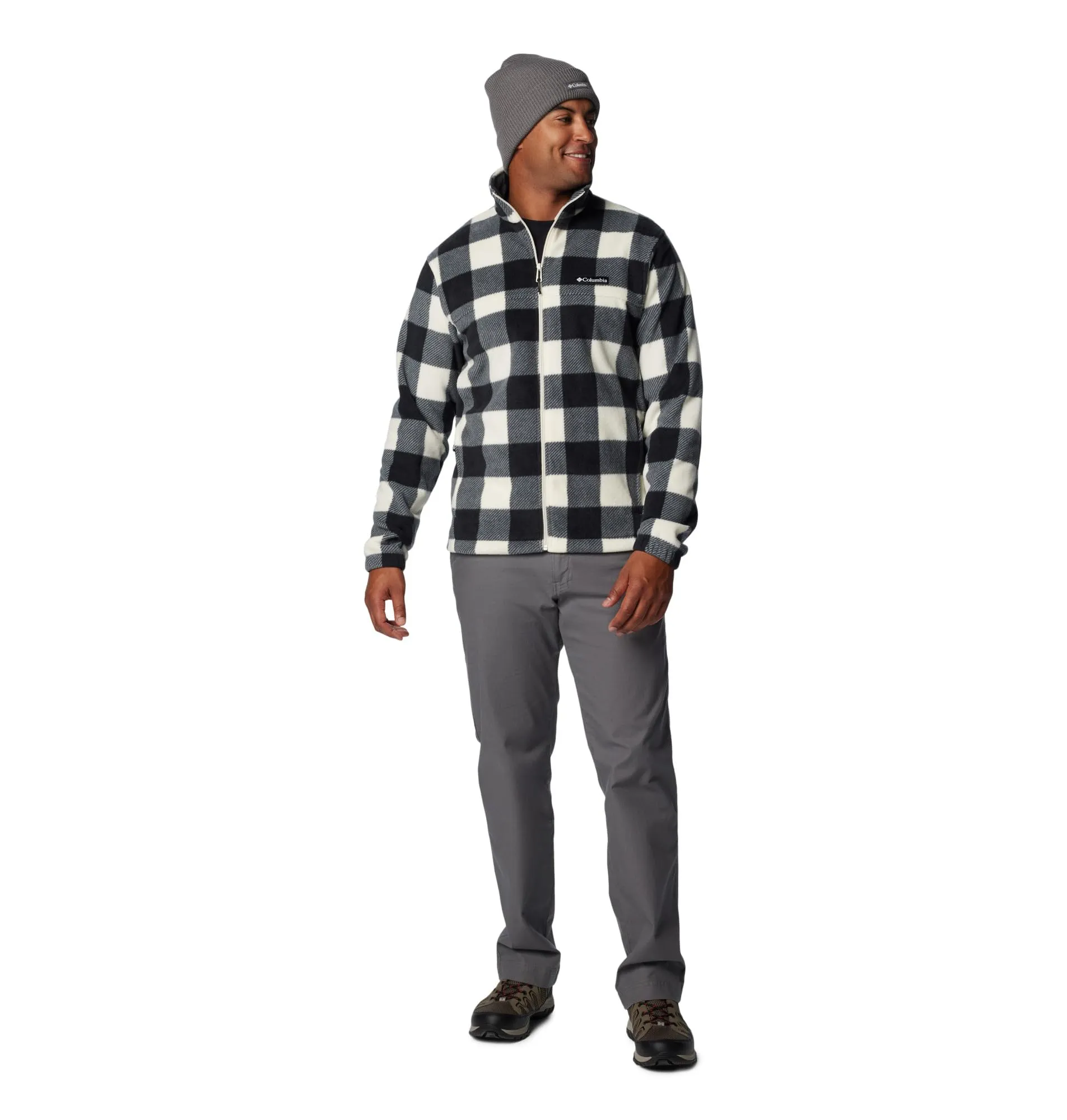 Columbia Steens Mountain Full Zip 2.0 Men's Fleece Jacket, Chalk Check Print, XL - immagine 3
