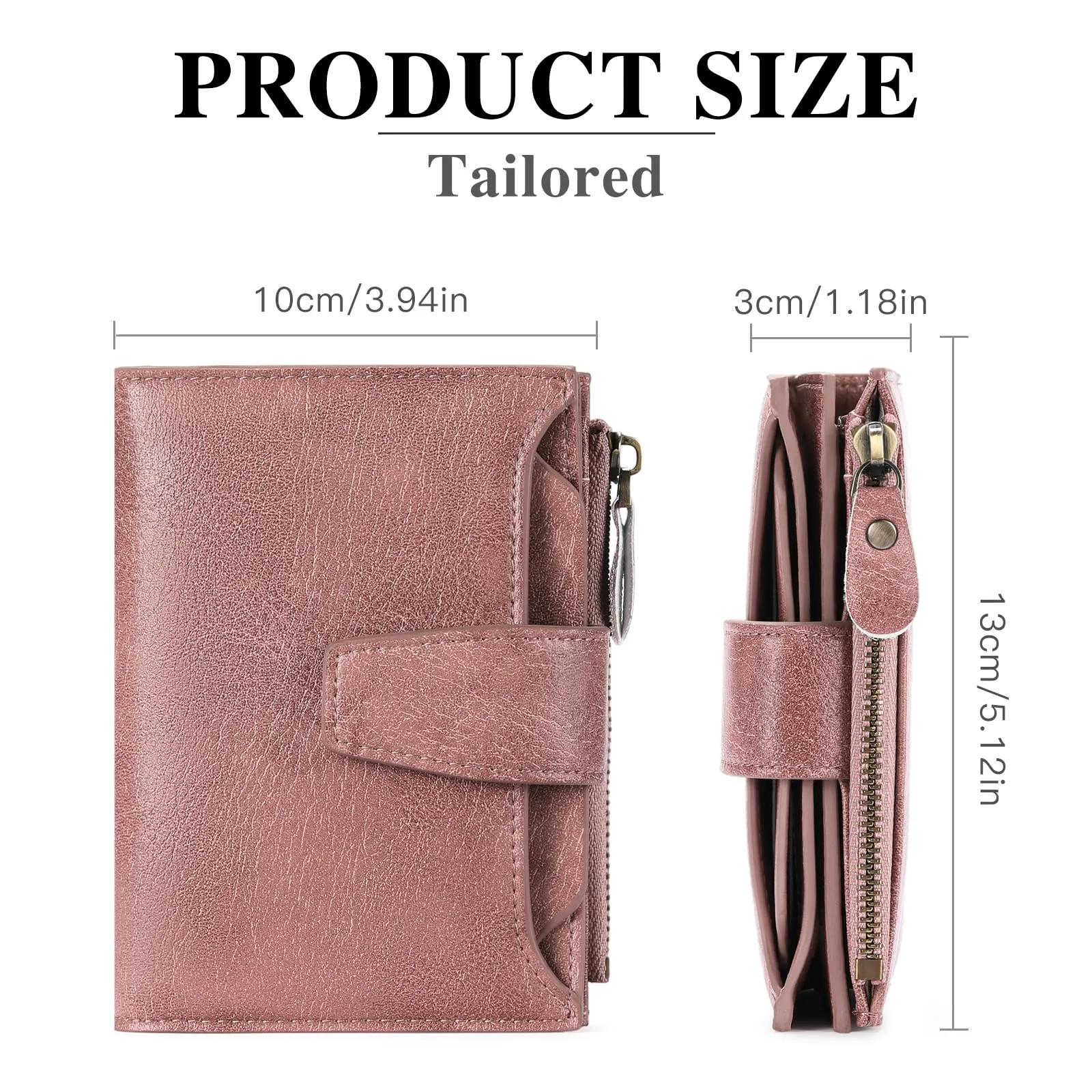 SENDEFN Portafoglio Donna in Pelle Vera con Blocco RFID, 14 Slot Carte e Portamonete con Cerniera - immagine 5