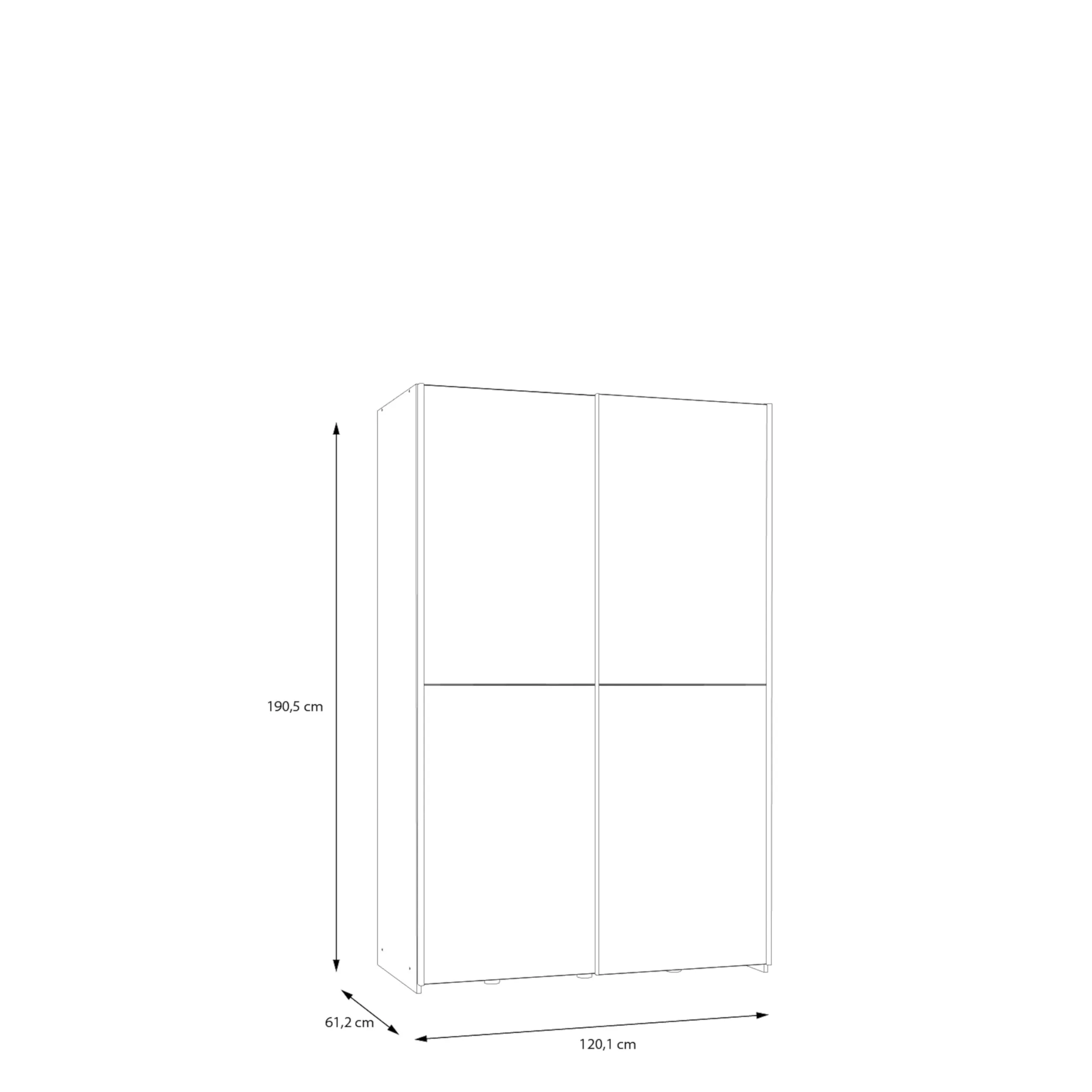 Avanti Trendstore Freddi Armadio con ante scorrevoli in legno truciolare, 120x191x61 cm - immagine 6
