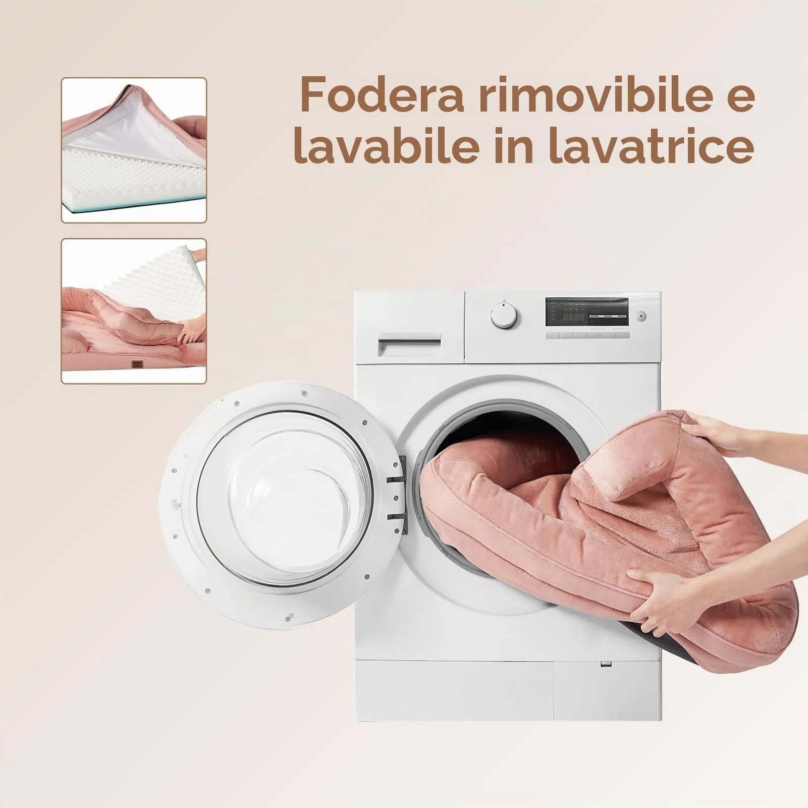EHEYCIGA Cuccia Cane Interno Taglia Media, 91x68x16cm, Rosa - immagine 6
