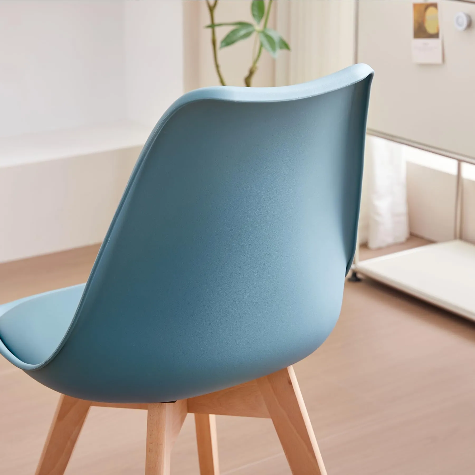 JZGORC Set di 6 Sedie da Sala da Pranzo in Stile Nordico con Gambe in Faggio Massello, Blu Scuro - immagine 6