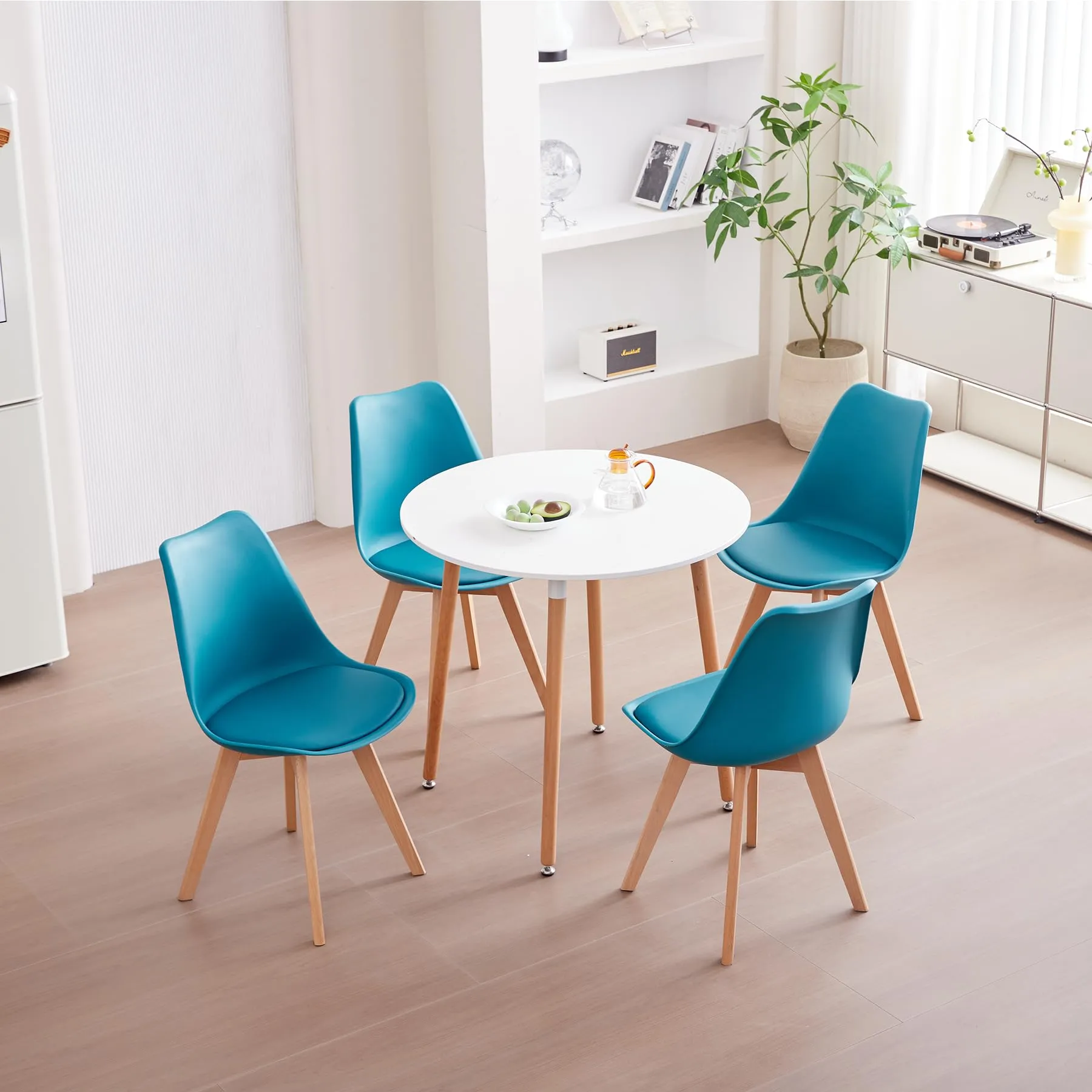 JZGORC Set di 6 Sedie da Sala da Pranzo in Faggio Massello, Verde Scuro - immagine 3