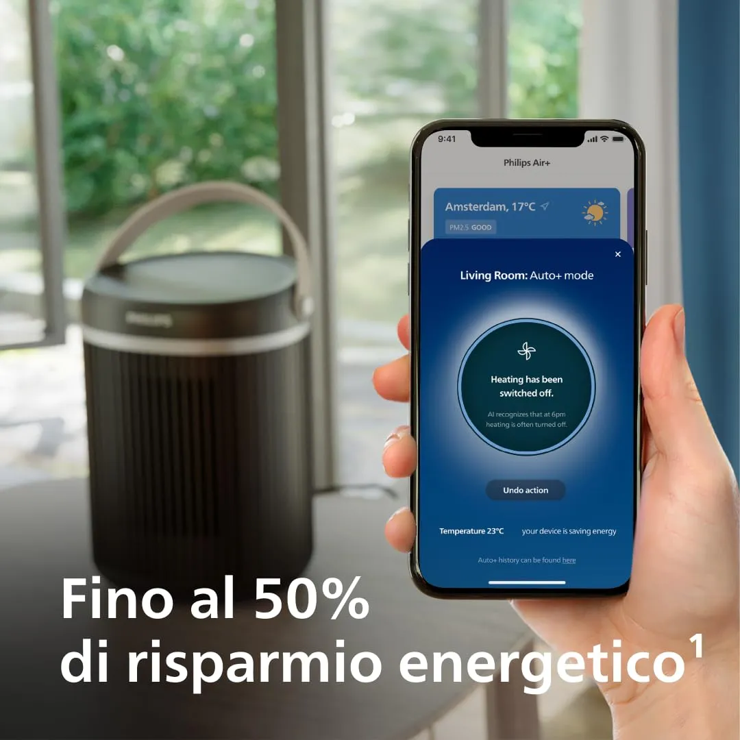 Philips Termoventilatore 3000 CX3120/01, 2000W, 24 dB, EcoAI, Portatile - immagine 5
