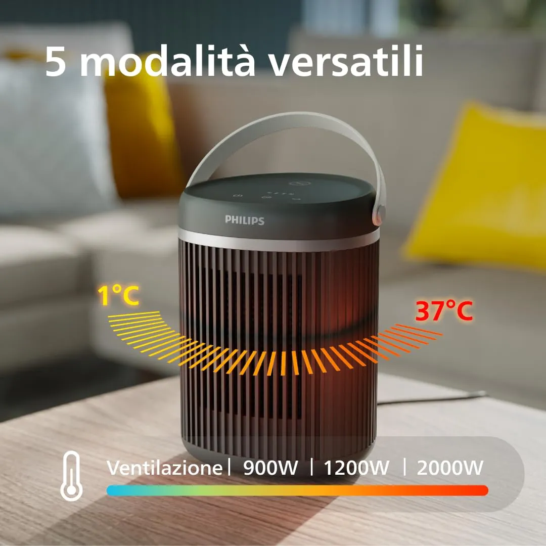 Philips Termoventilatore 3000 CX3120/01, 2000W, 24 dB, EcoAI, Portatile - immagine 8