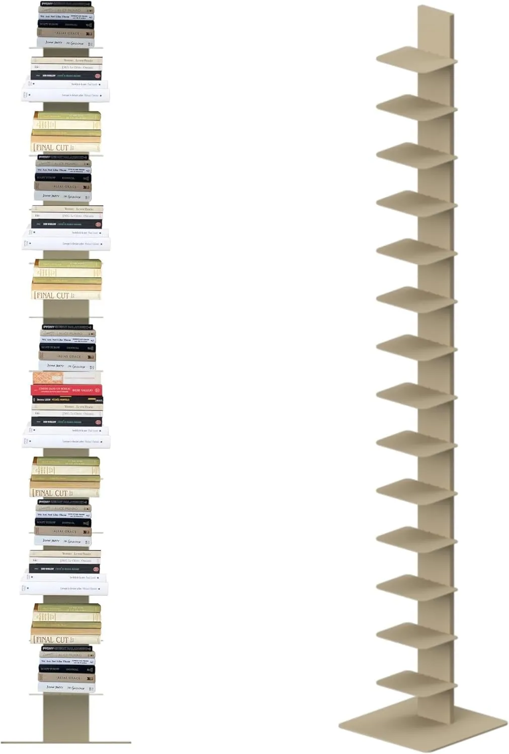 Flo.mar Libreria a Colonna Verticale con 14 Ripiani, 214 cm, Tortora - immagine 9