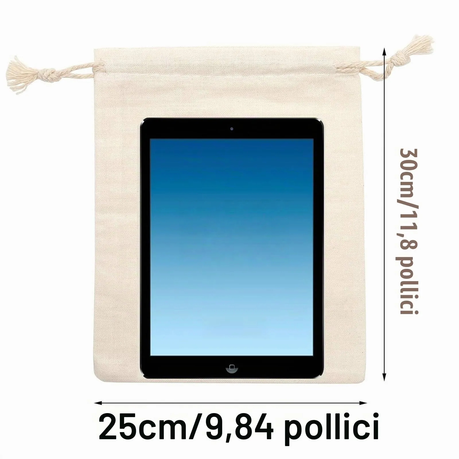 Leylve 8 Sacchetti di Cotone con Coulisse, 25x30 cm - immagine 2