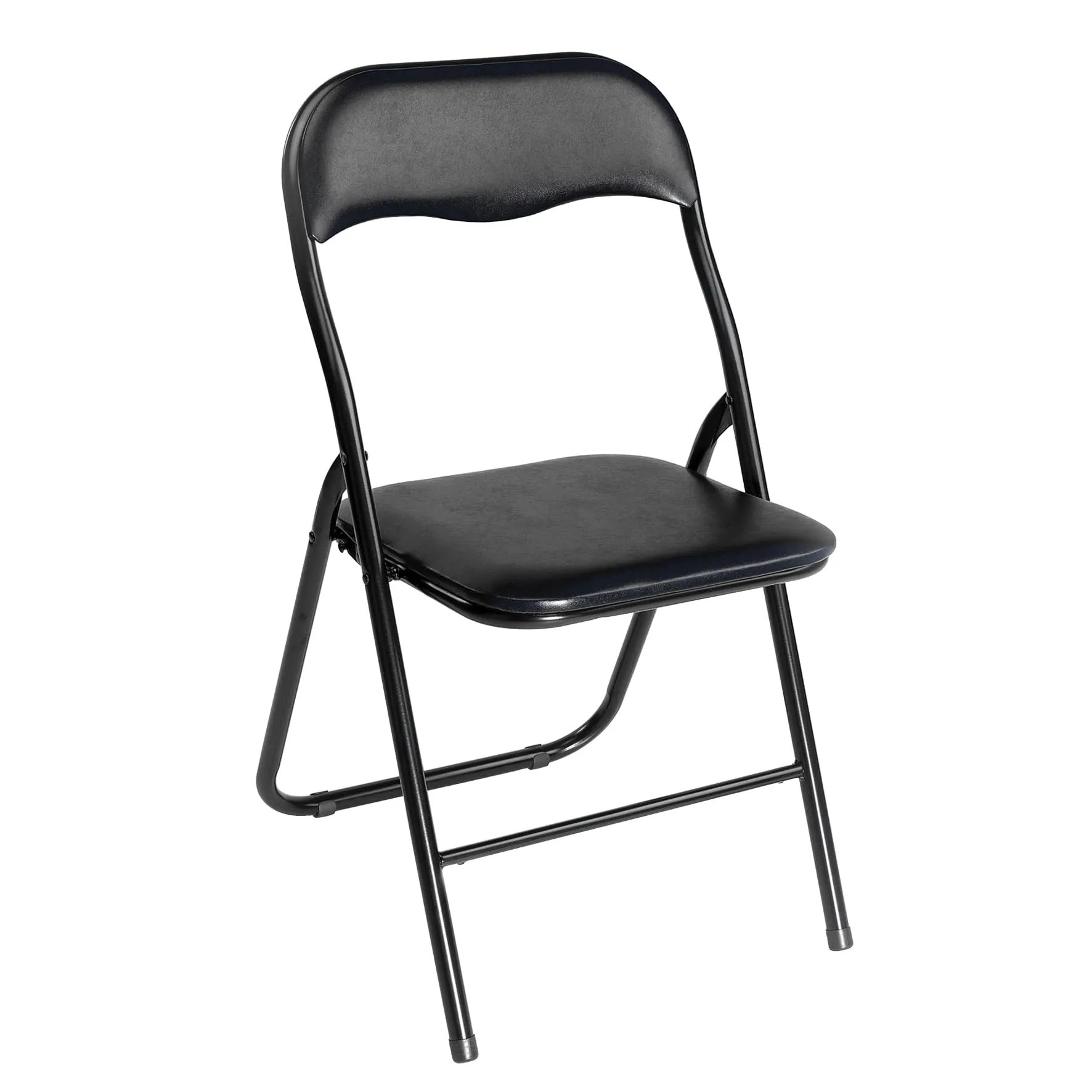 AVANTI TRENDSTORE Procida - Sedia pieghevole in tubolare d'acciaio nero con sedile e schienale imbottiti, 44x79x45 cm - immagine 1