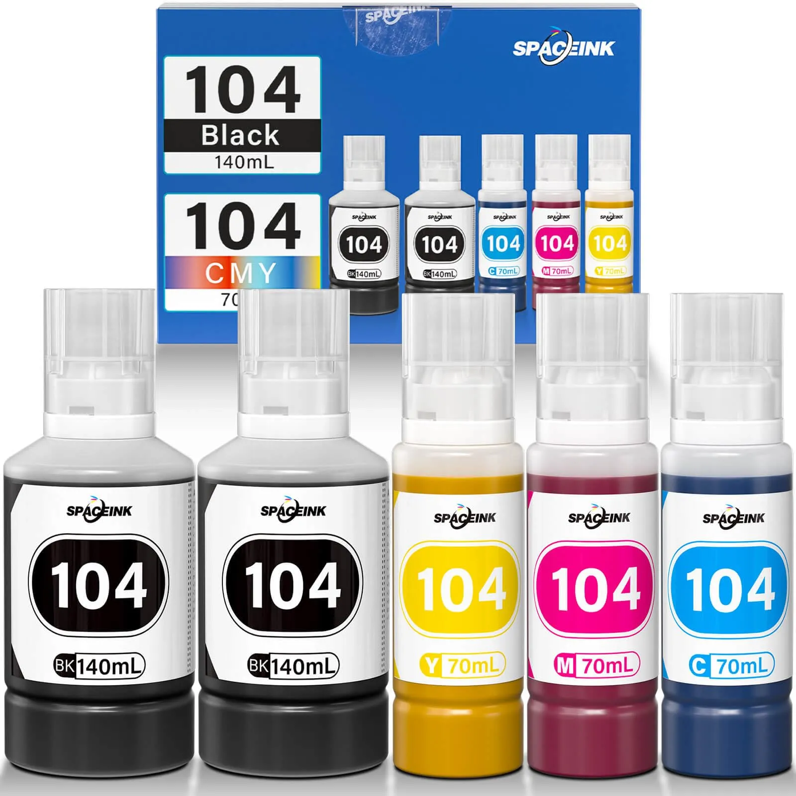 Spaceink Inchiostro 104 Multipack per Epson ET-2820 ET-4800 ET-2870 ET-2810 ET-2862 ET-2826 ET-2856 ET-4810 ET-2811 ET-2812 ET-2814 ET-2815 ET-2821 ET-2710 - immagine 7