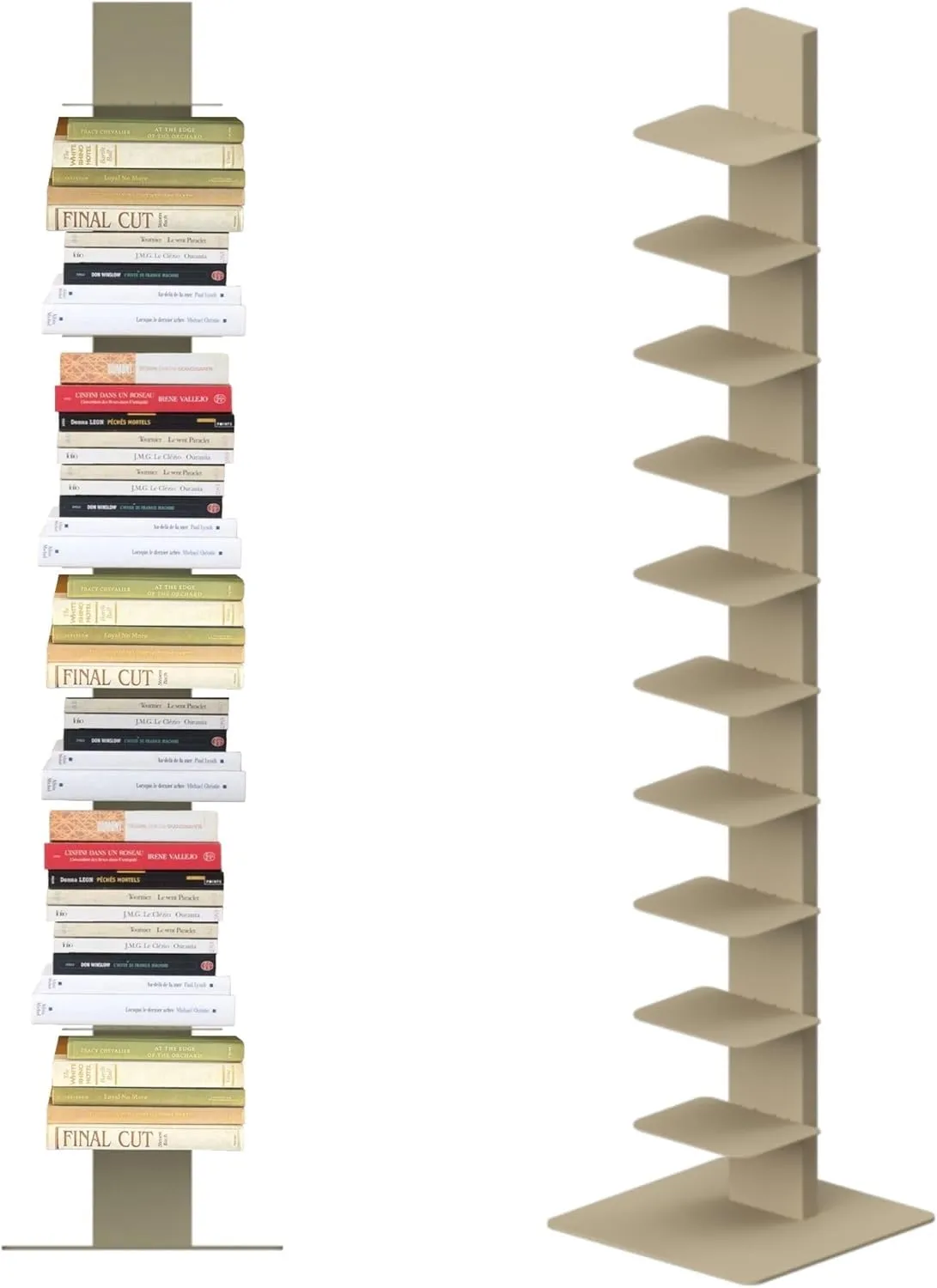 Flo.mar Libreria a Colonna Verticale con 14 Ripiani, 153 cm, Tortora - immagine 9