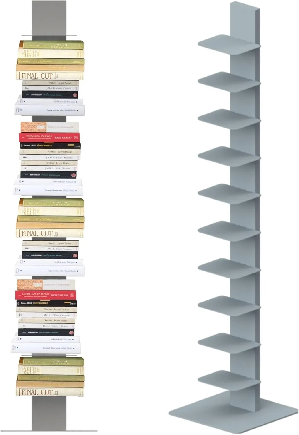 Flo.mar Libreria a Colonna Verticale con 14 Ripiani, 153 cm, Grigio - immagine 9