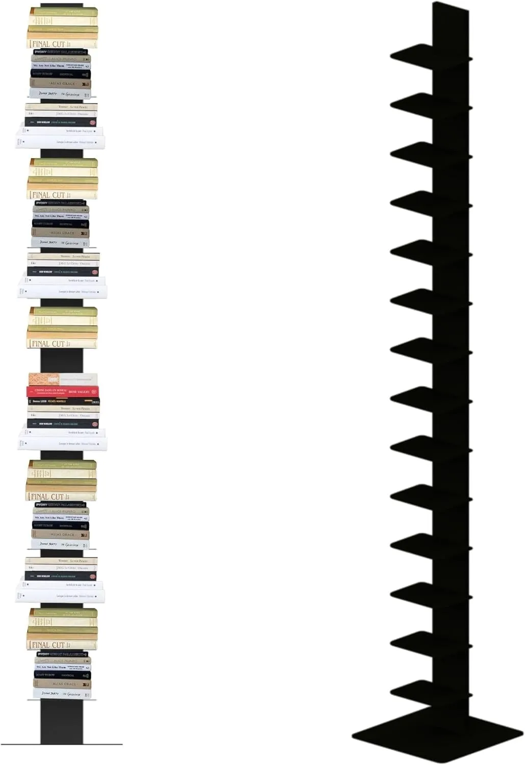 Flo.mar Libreria a Colonna Verticale con 14 Ripiani, 214 cm, Nero - immagine 9