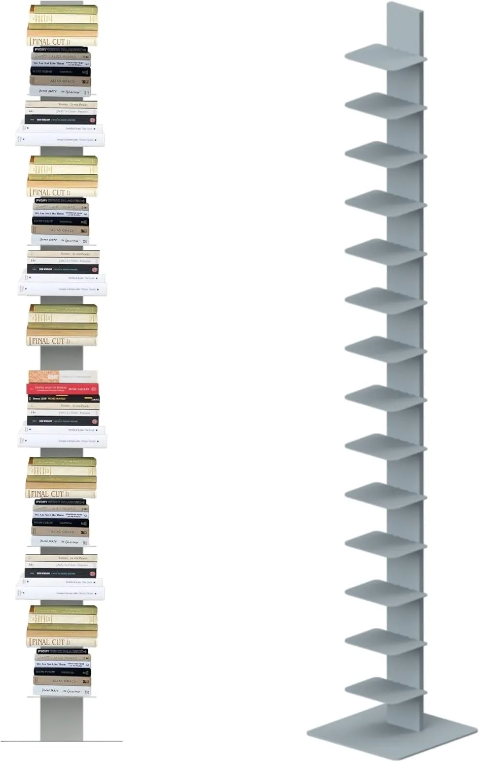 Flo.mar Libreria a Colonna Verticale con 14 Ripiani, 214 cm, Grigio - immagine 9