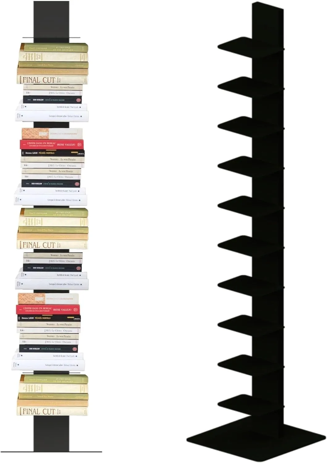 Flo.mar Libreria a Colonna Verticale con 14 Ripiani, 153 cm, Nero - immagine 9