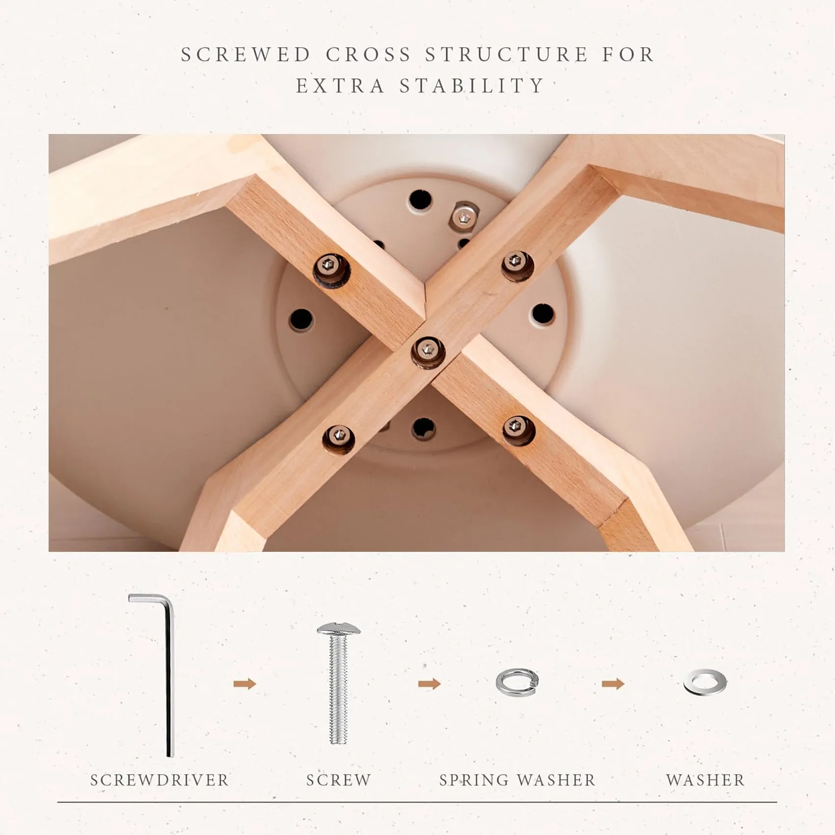 JZGORC Set di 4 Sedie da Pranzo Moderne con Cuscini Imbottiti e Gambe in Legno di Faggio - Cachi - immagine 7