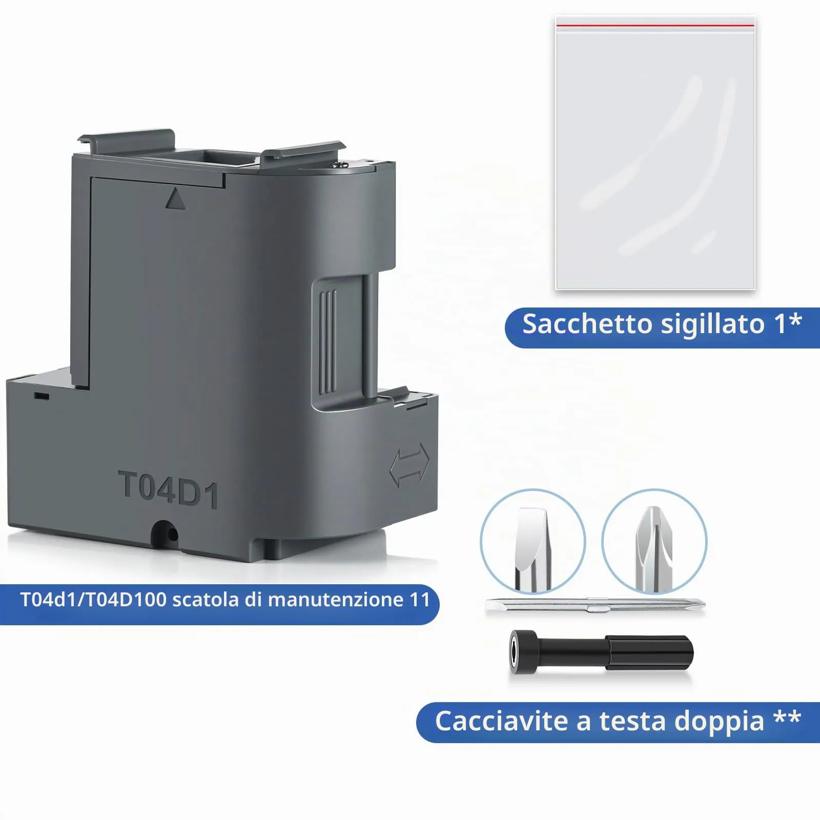 Spaceink Scatola di manutenzione T04D1/T04D100 per Epson ET-15000, ET-4750, ET-3750, ET-4850, ET-3850, ET-3700, ET-4856, ET-5150, ET-5170, C13T04D100 - immagine 4
