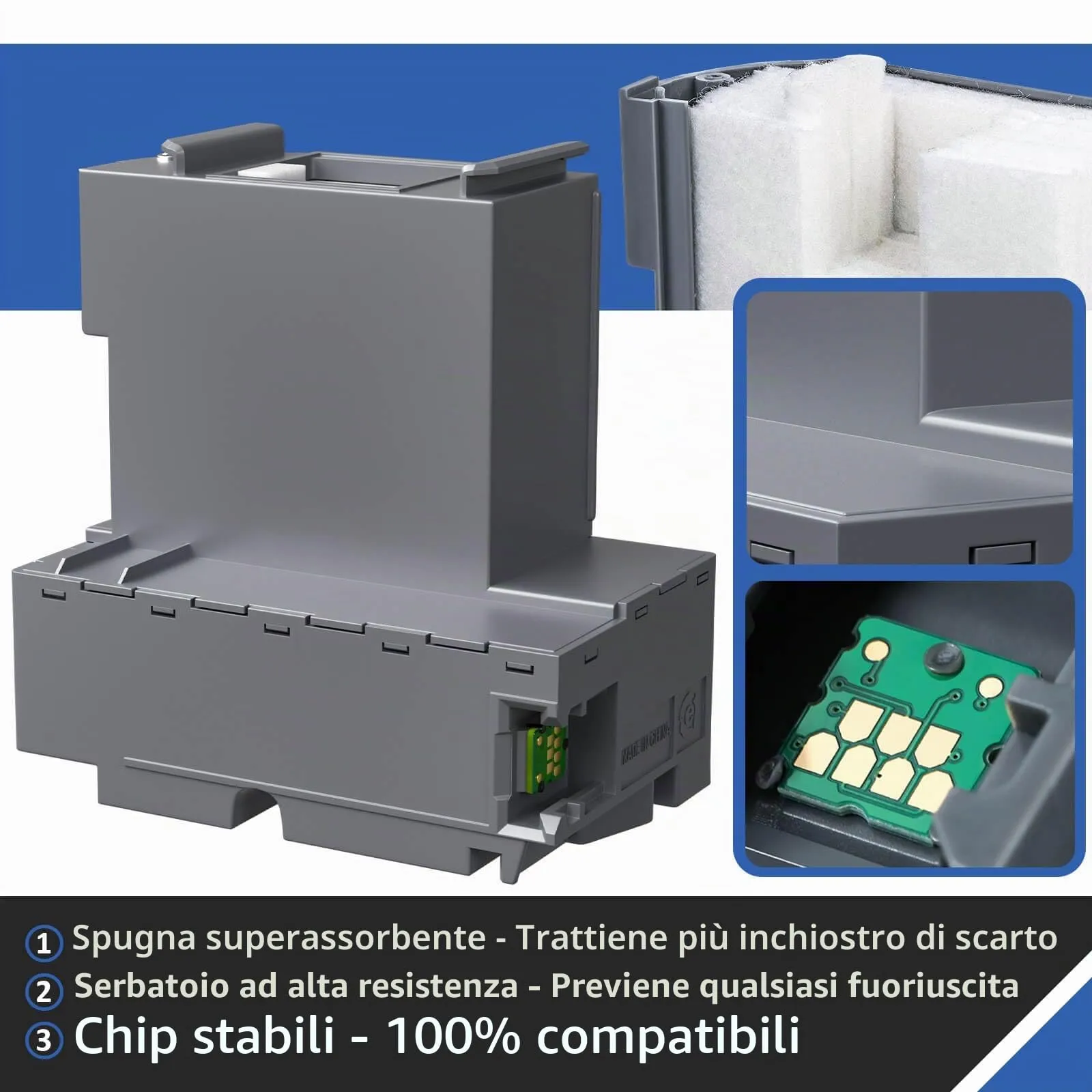 Spaceink Scatola di manutenzione T04D1/T04D100 per Epson ET-15000, ET-4750, ET-3750, ET-4850, ET-3850, ET-3700, ET-4856, ET-5150, ET-5170, C13T04D100 - immagine 6