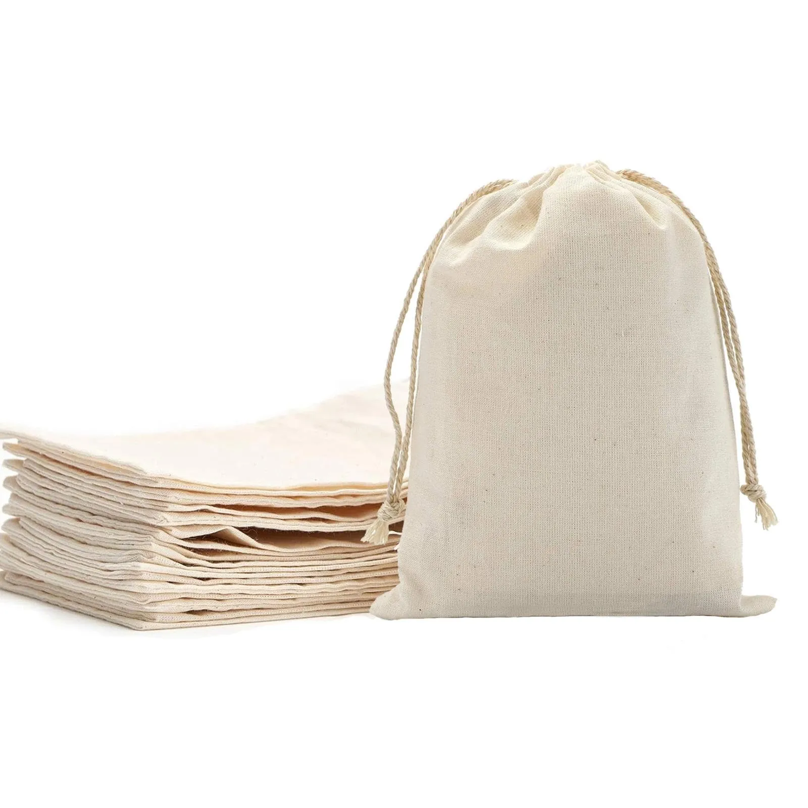 Leylve Borse in Cotone con Coulisse, 25 x 30 cm, 16 Pezzi - immagine 1