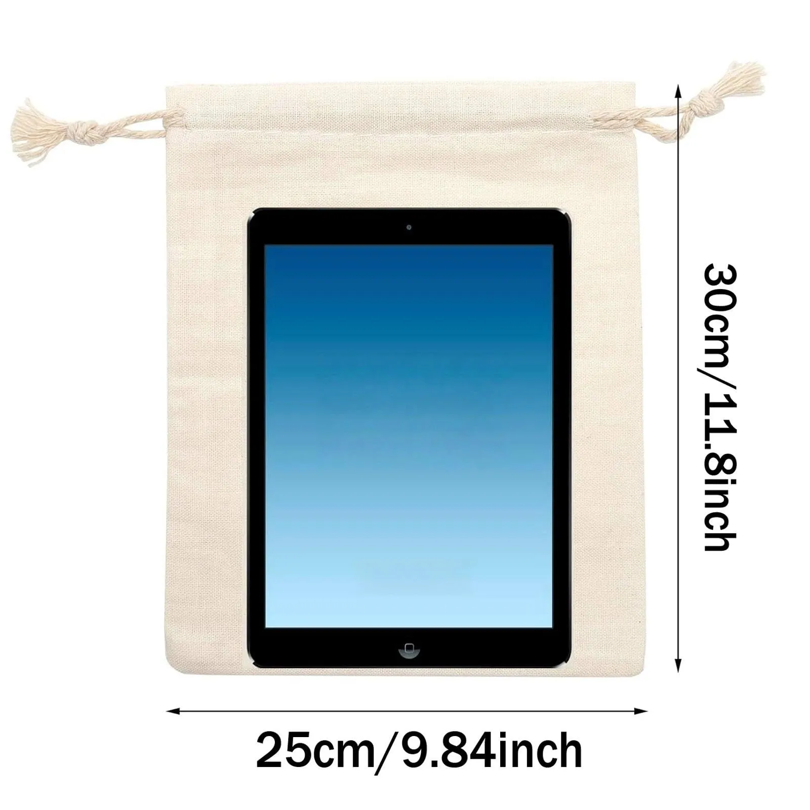 Leylve Borse in Cotone con Coulisse, 25 x 30 cm, 16 Pezzi - immagine 2