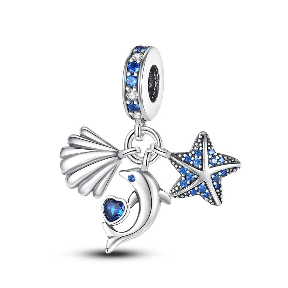 Pandach Bead Charm Ciondolo Argento Sterling 925 con Cubic Zirconia per Braccialetti e Collane Europei - immagine 1