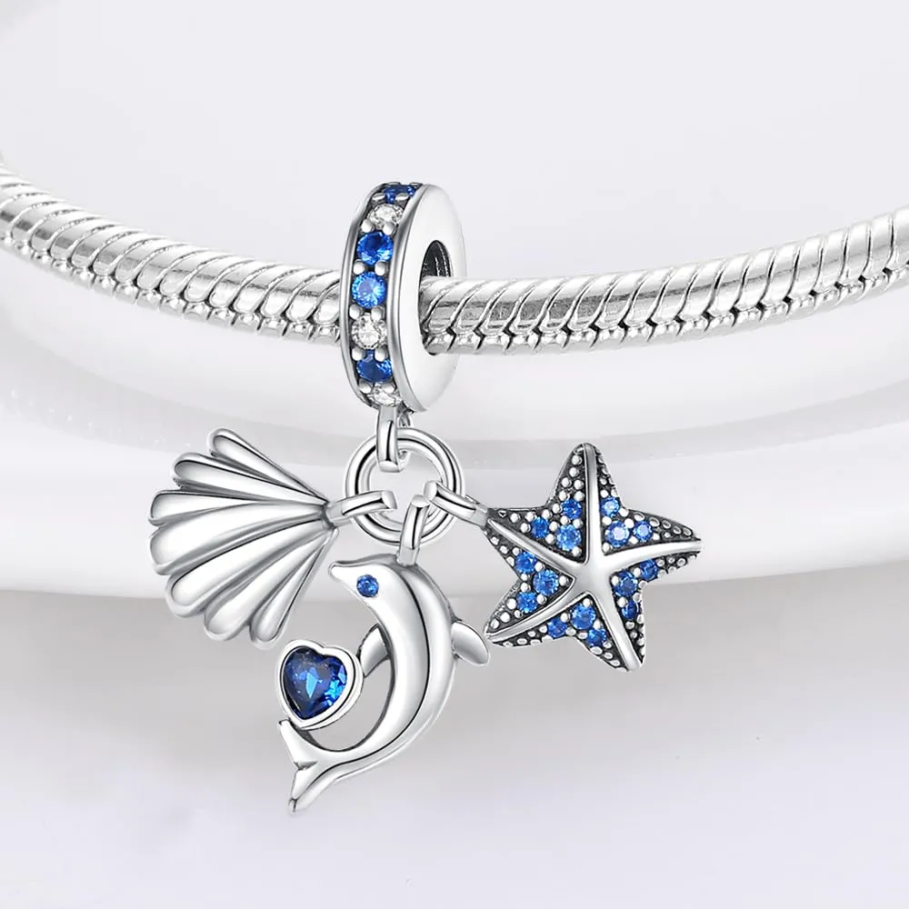 Pandach Bead Charm Ciondolo Argento Sterling 925 con Cubic Zirconia per Braccialetti e Collane Europei - immagine 2