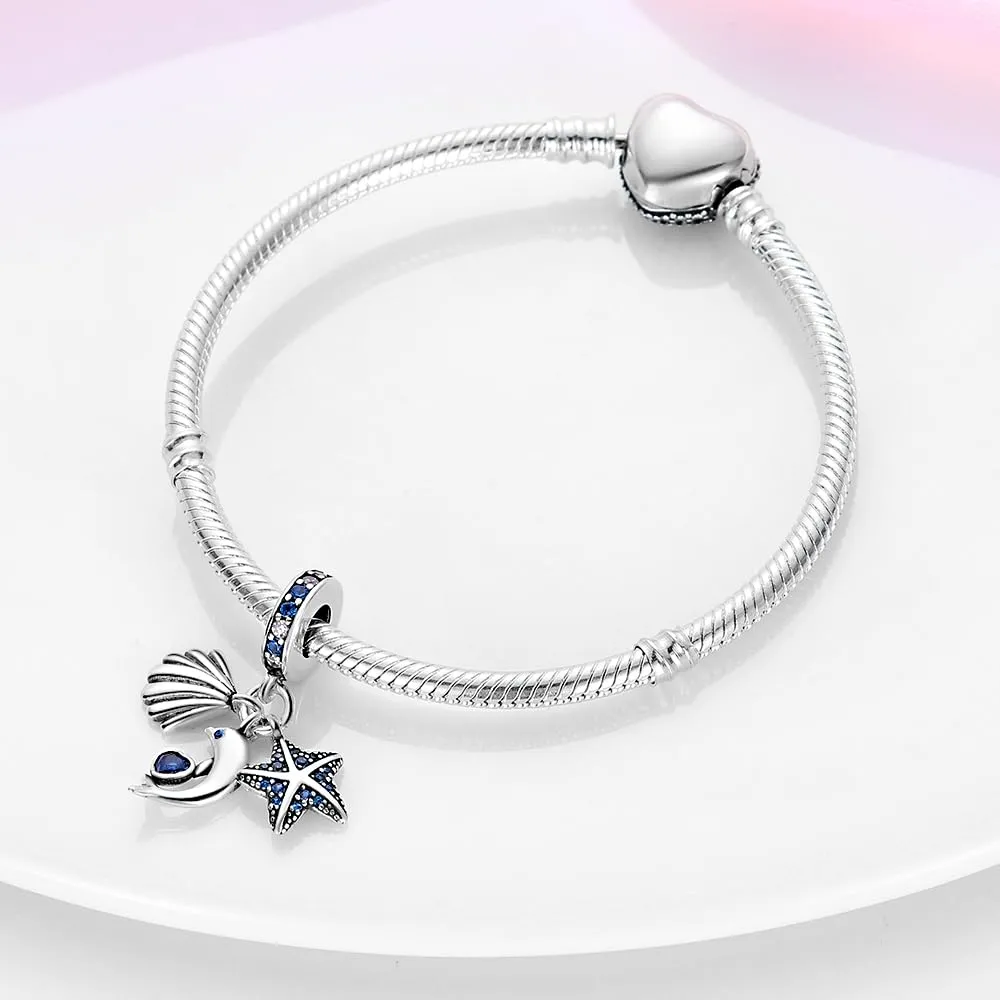 Pandach Bead Charm Ciondolo Argento Sterling 925 con Cubic Zirconia per Braccialetti e Collane Europei - immagine 3