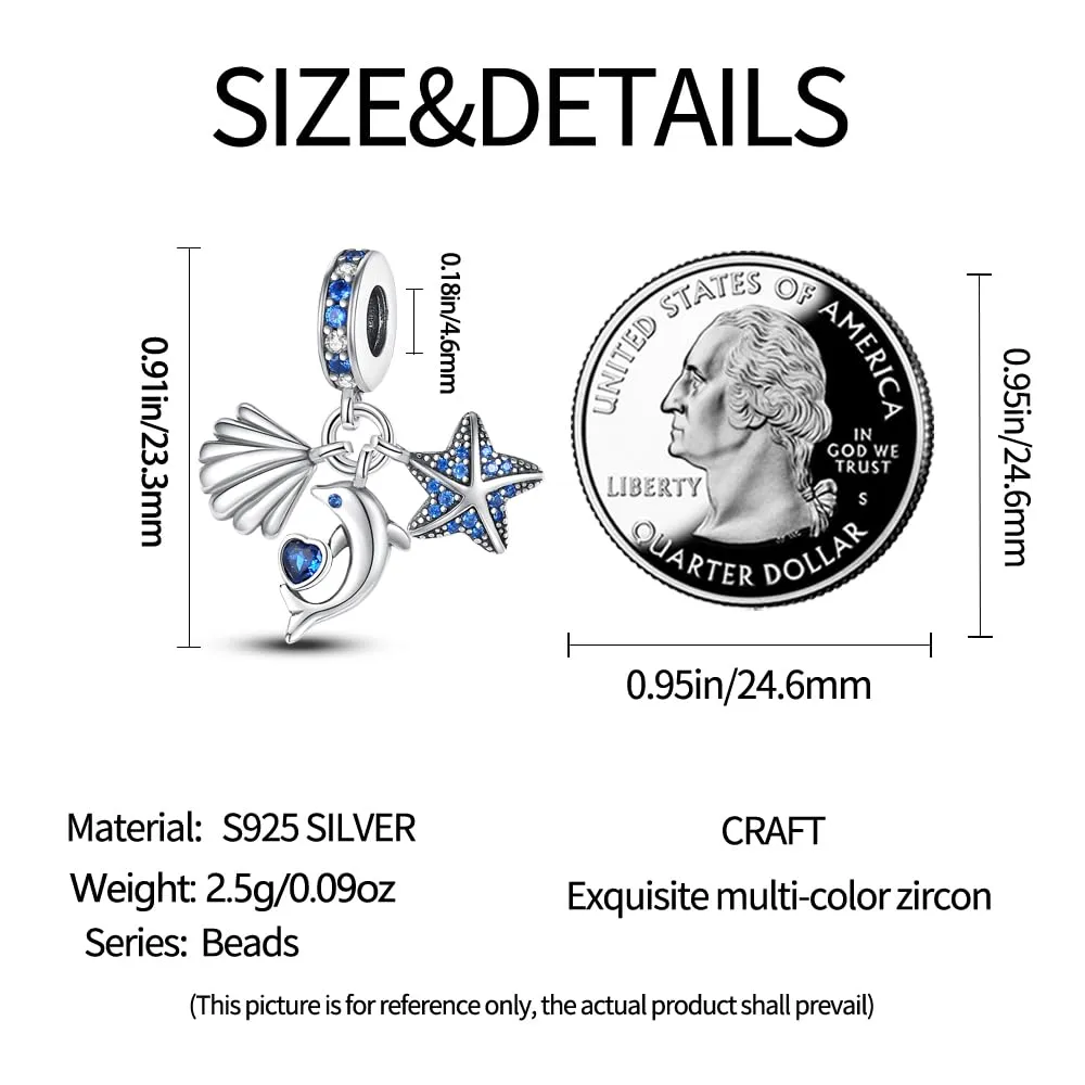 Pandach Bead Charm Ciondolo Argento Sterling 925 con Cubic Zirconia per Braccialetti e Collane Europei - immagine 5