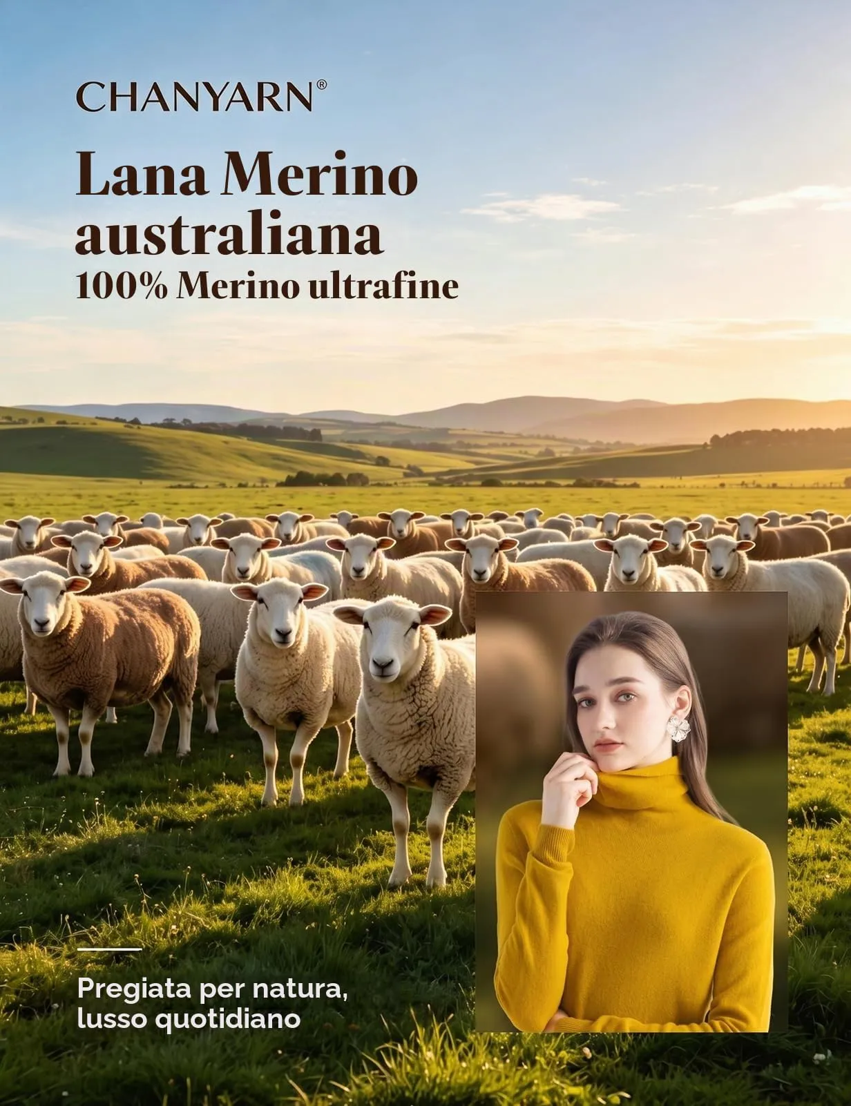Chanyarn Maglione da Donna in 100% Lana Merino Collo Alto Senza Cuciture, Light Purple, L - immagine 4