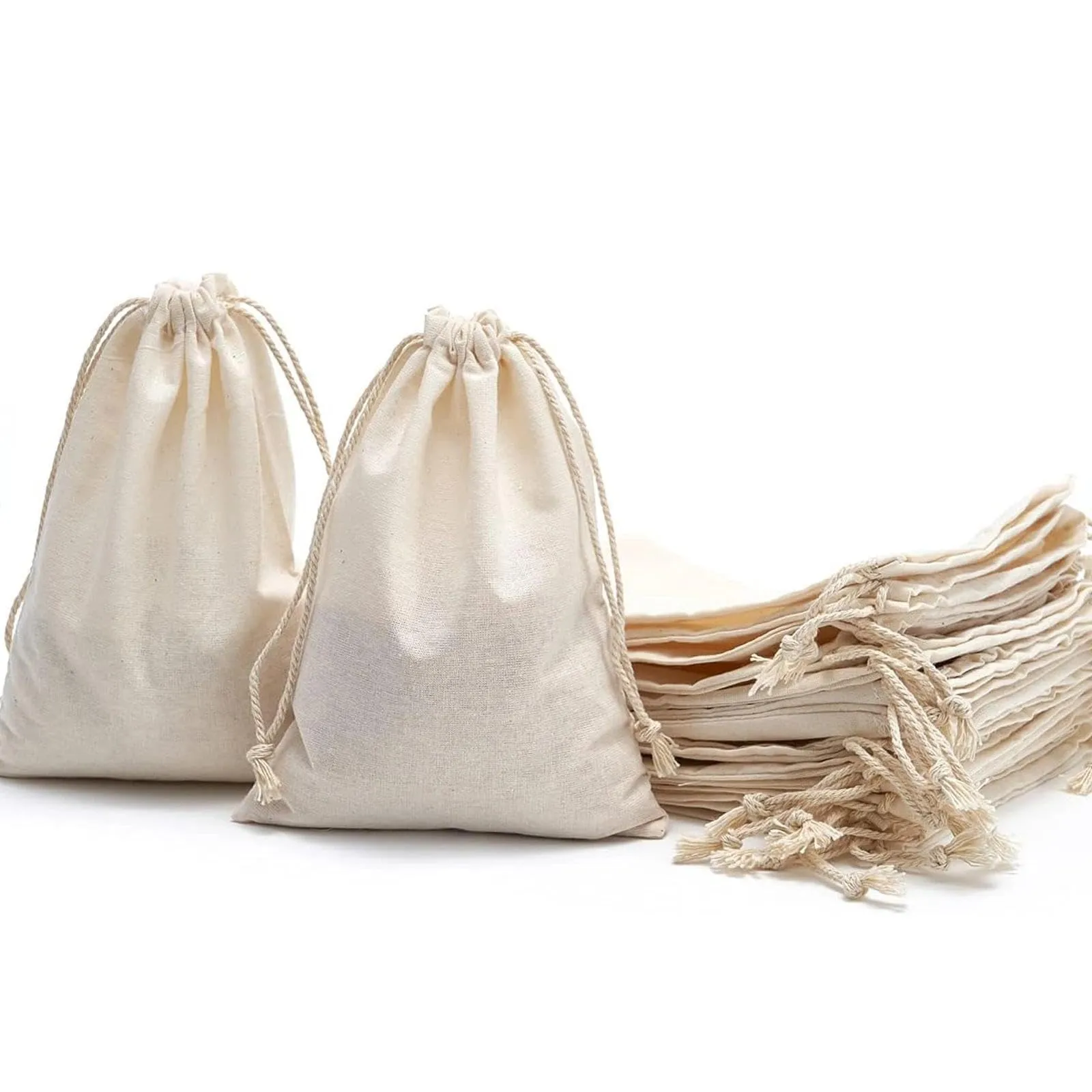 Leylve sacchetti in tessuto con coulisse in cotone, 15 x 20 cm, 24 pezzi - immagine 1