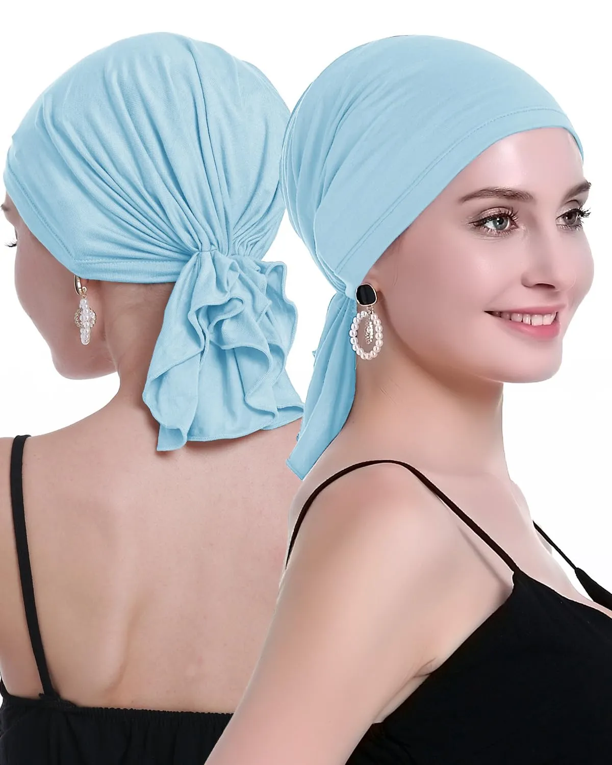 osvyo Foulard in bambù per donne, Baby Blu, Taglia unica - immagine 2