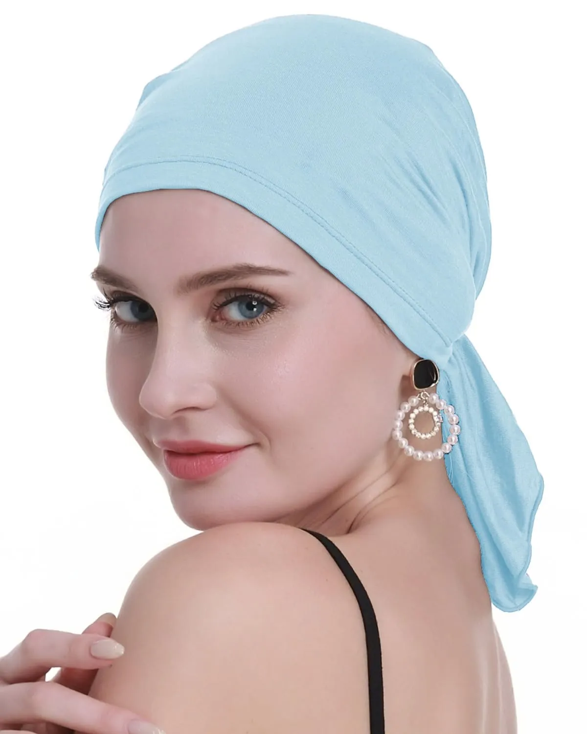 osvyo Foulard in bambù per donne, Baby Blu, Taglia unica - immagine 5