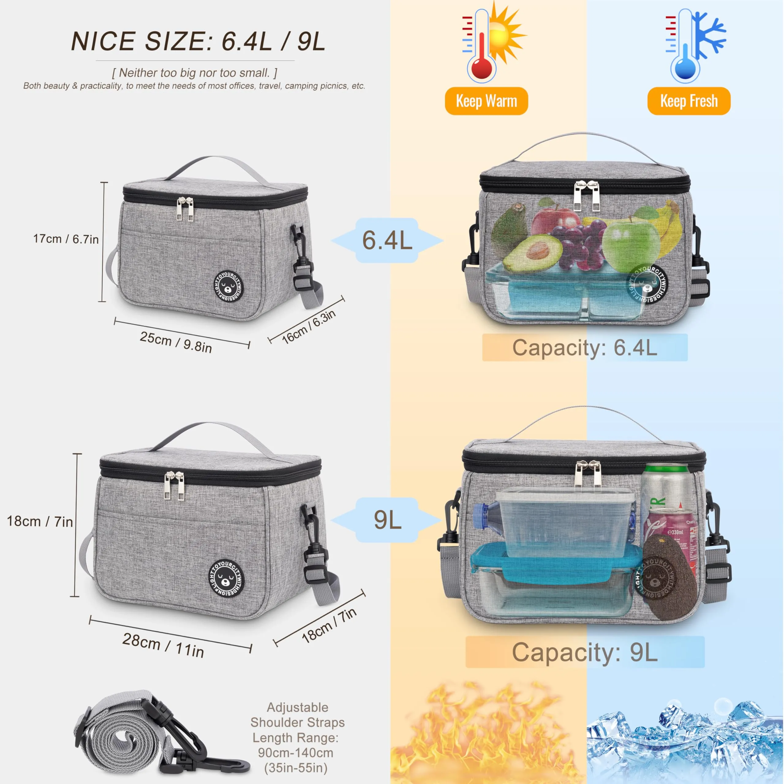 BALIGO Borsa Termica Porta Pranzo 9L - immagine 2
