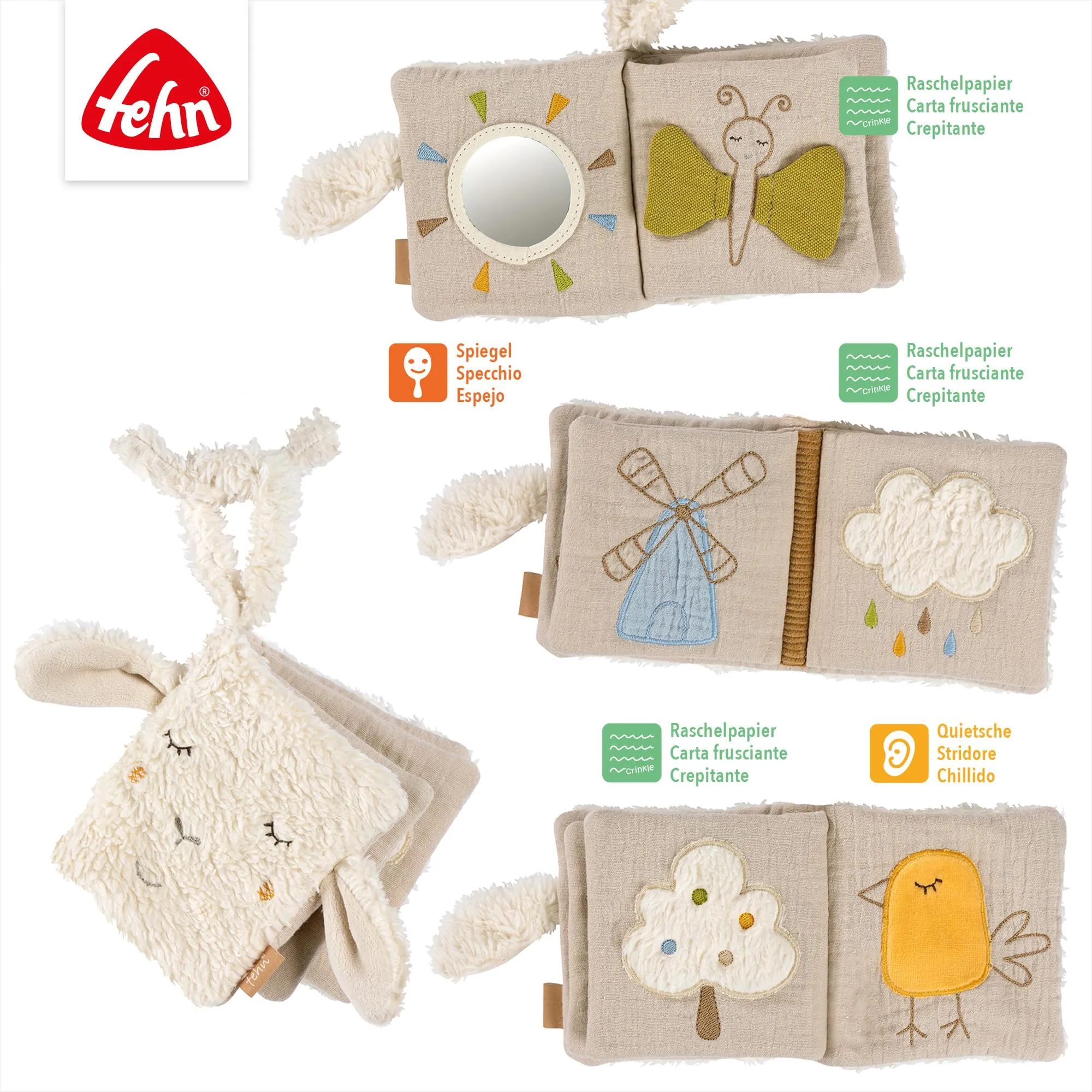Fehn Libro in Tessuto Pecora - 11 x 11 cm - immagine 5