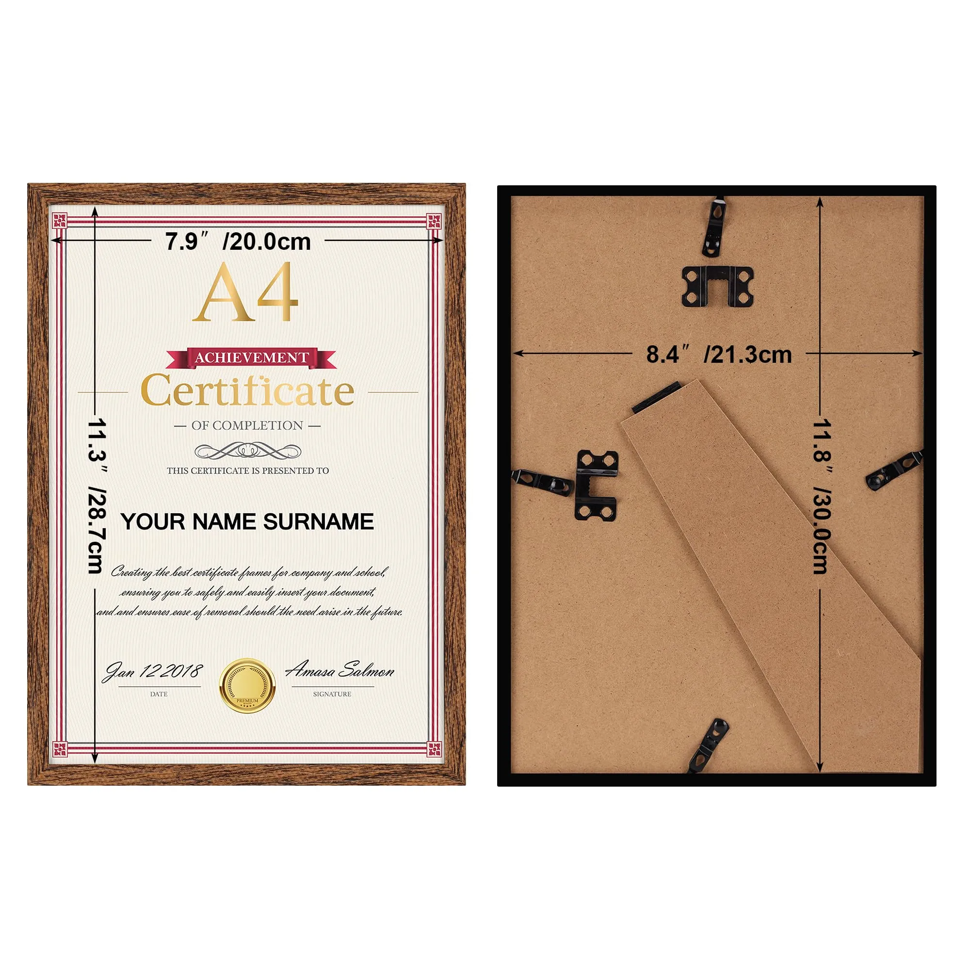 Giftgarden Cornice A4 Marrone in PVC, 1 Pezzo - immagine 2