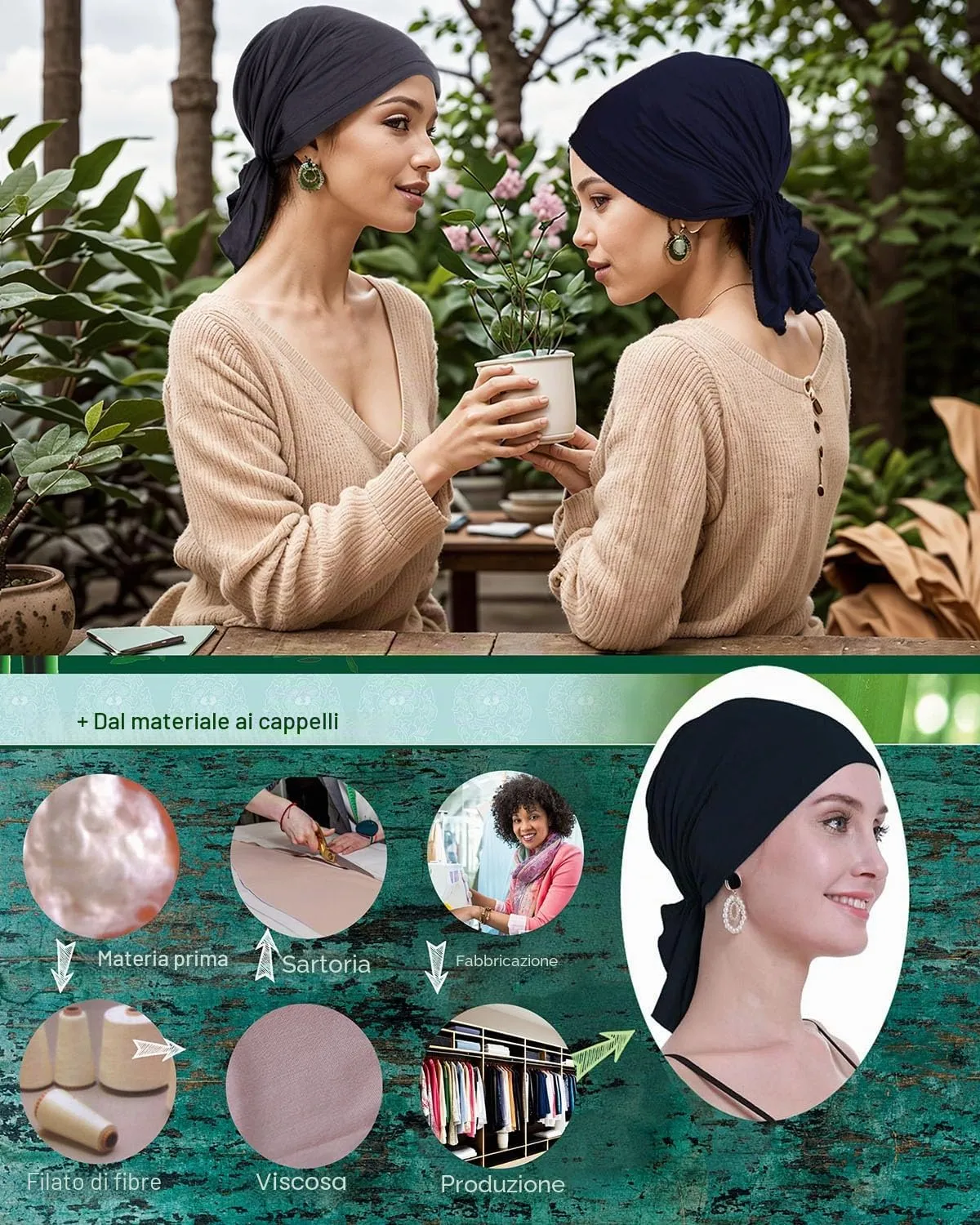 osvyo Foulard in bambù per donne con alopecia e pazienti oncologici, Taglia unica - immagine 4