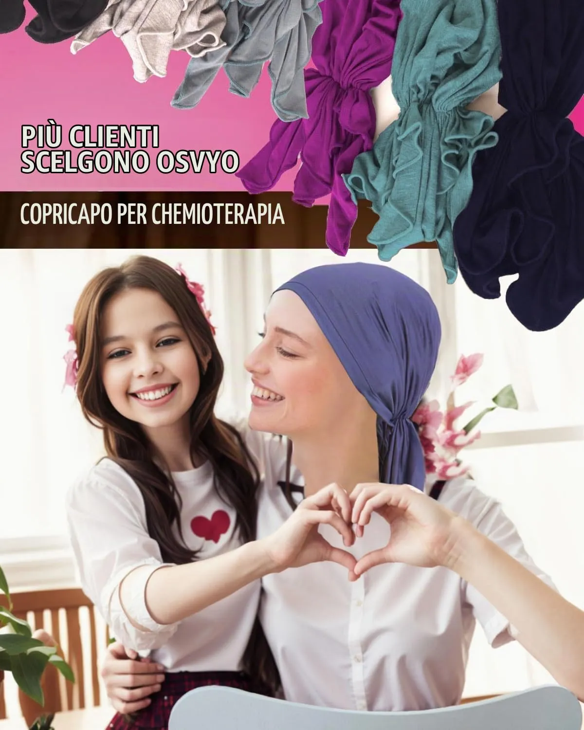 osvyo Foulard in bambù per donne con alopecia e pazienti oncologici, Taglia unica - immagine 7