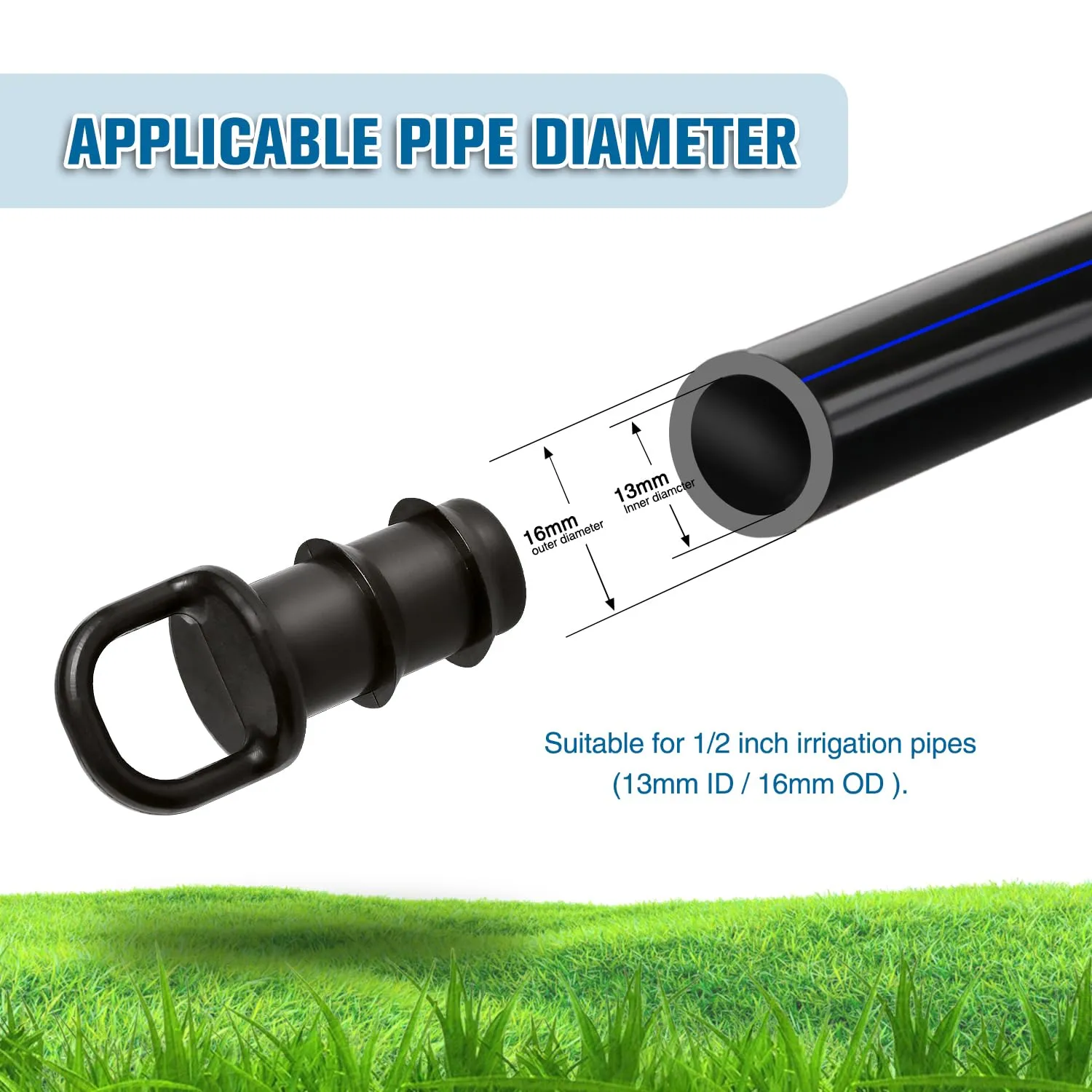 VooGenzek Raccordi Irrigazione 16mm, Adattatore a Terminali Goccia, 40 Pezzi - immagine 4