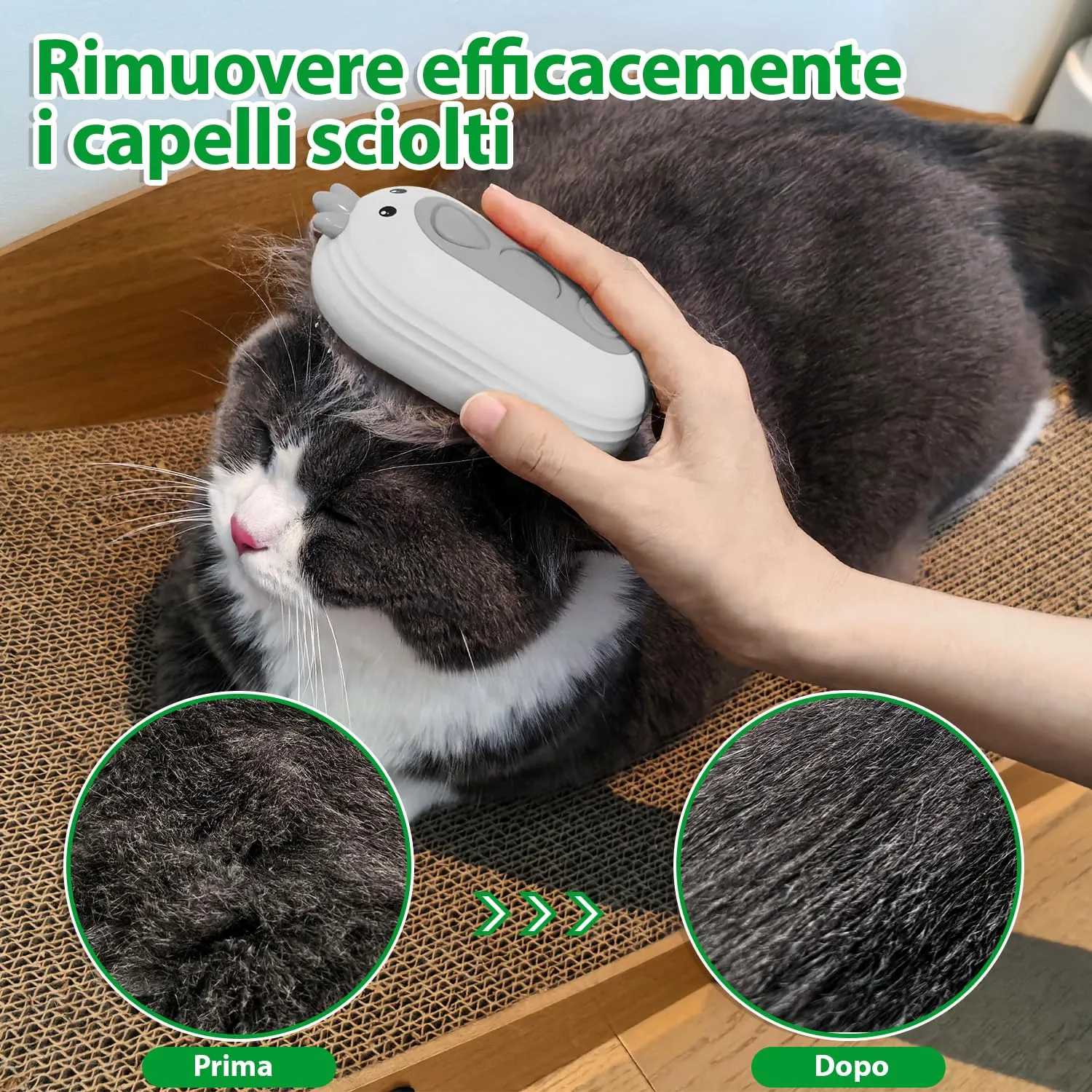 POIIOPY Spazzola a Vapore per Cani e Gatti, Peli Lunghi e Corti, RK35-Y - immagine 7