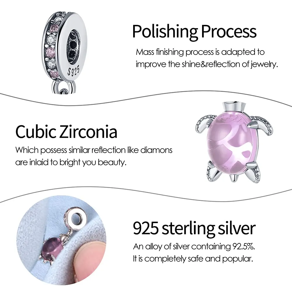 Pandach Bead Charm in Argento Sterling 925 con Cubic Zirconia per Braccialetti e Collane Europei - immagine 3