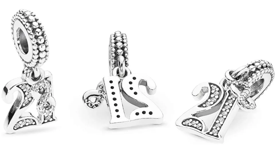 MariaFonte Charm Numero 21 in Argento 925 e Zirconia Bianca MF21AN - immagine 5
